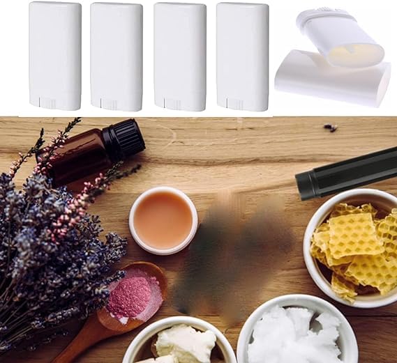 6-Pack 15ml Empty Plastic Deodorant Containers & Lip Balm Tubes - Refillable for Lipstick, Crayon, Chapstick, DIY Homemade Cosmetics - Travel-Friendly Beauty Storage for Makeup, Salves & Creams (Perfect for Home, Salon & On-the-Go Use)