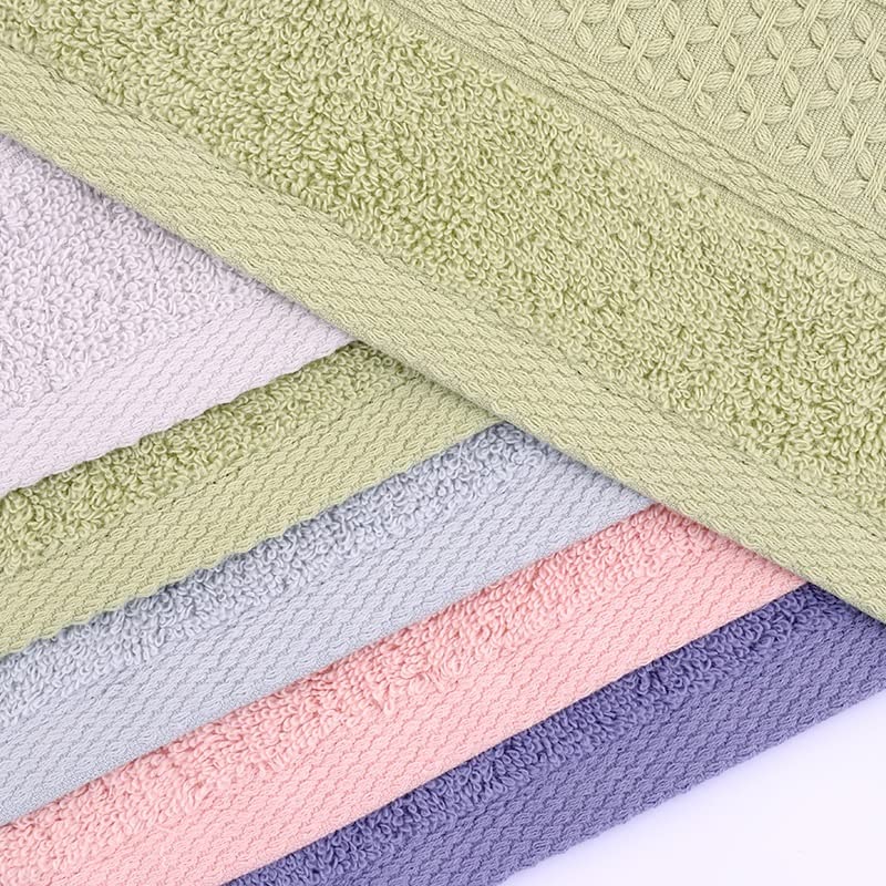 Premium Cotton Bath Towel Set - Ultra Soft & Highly Absorbent Quick-Dry 6-Piece Set (2 Bath Towels, 2 Hand Towels, 2 Washcloths) | Blue | Perfect for Spa, Gym, Beach & Luxury Bathroom Decor