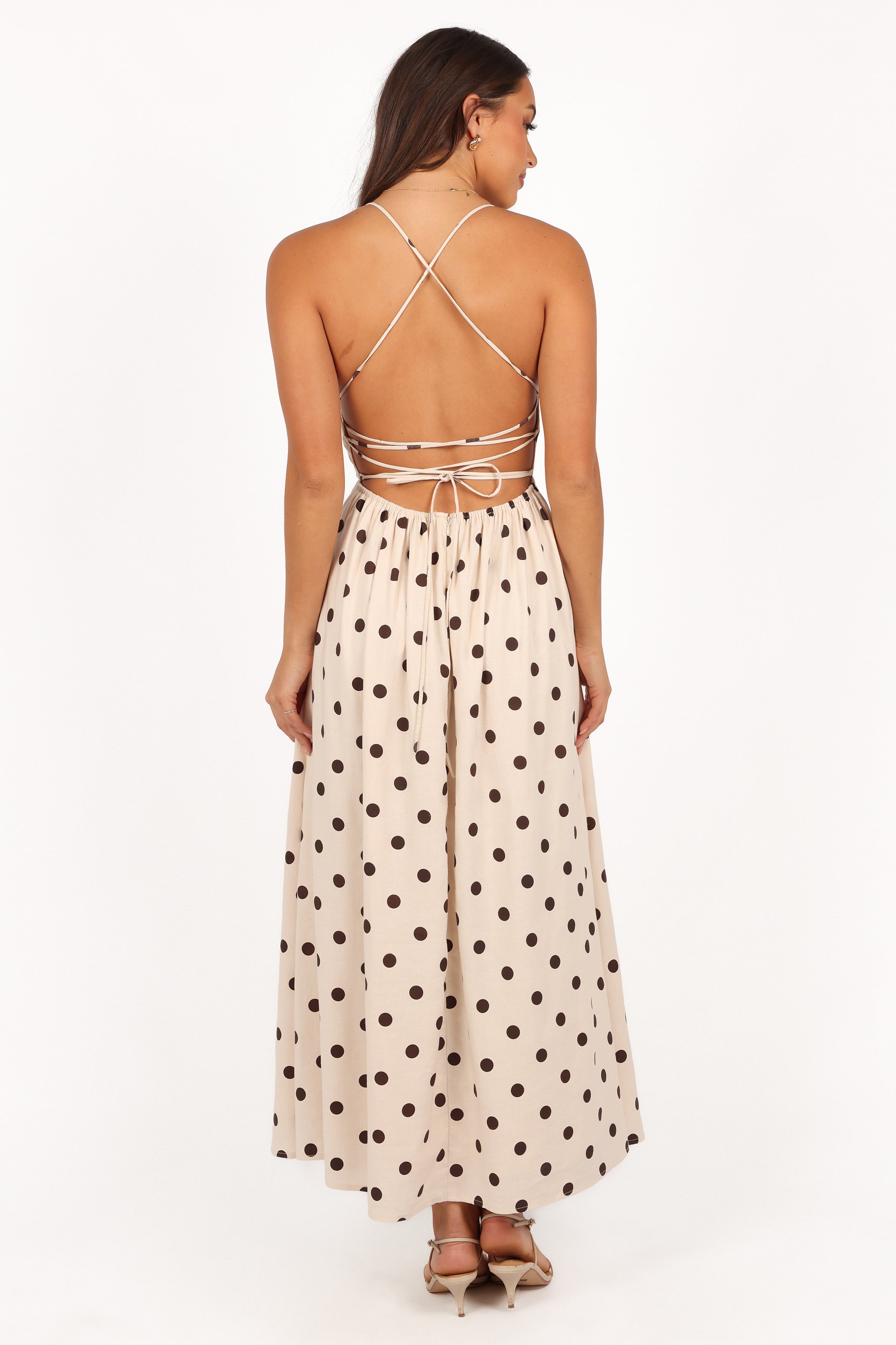 Kailana Women's Midi Dress - Elegant Cream Flowy Summer Dress for Casual Outings, Beach Vacations & Date Nights