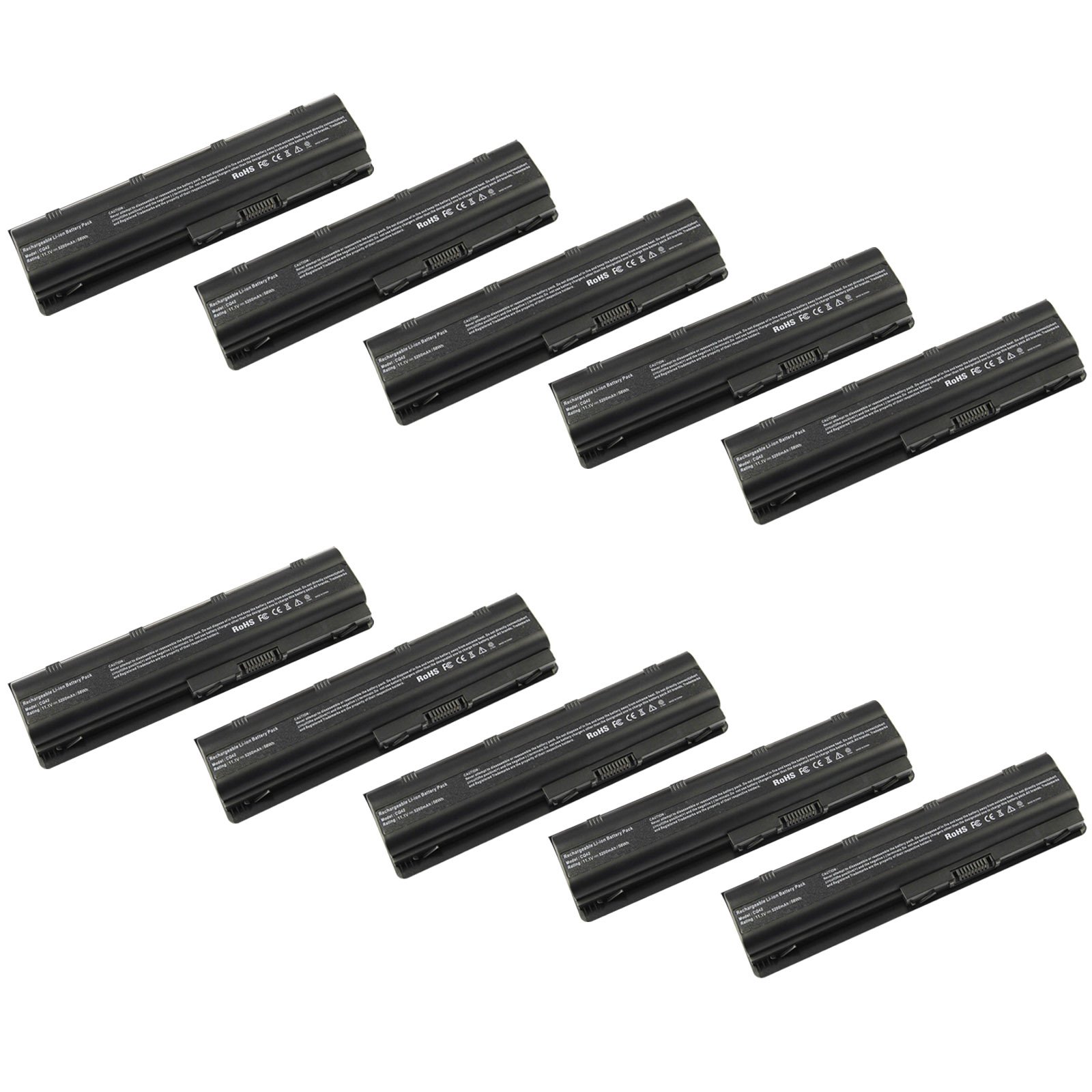 Premium Replacement Laptop Battery for HP G6 Series (593553-001, 593554-001, MU06, MU09) - Compatible with G6-1C79NR & G6-1C81NR Notebooks - 10-Pack Bulk Deal - Perfect for Office, School & Remote Work