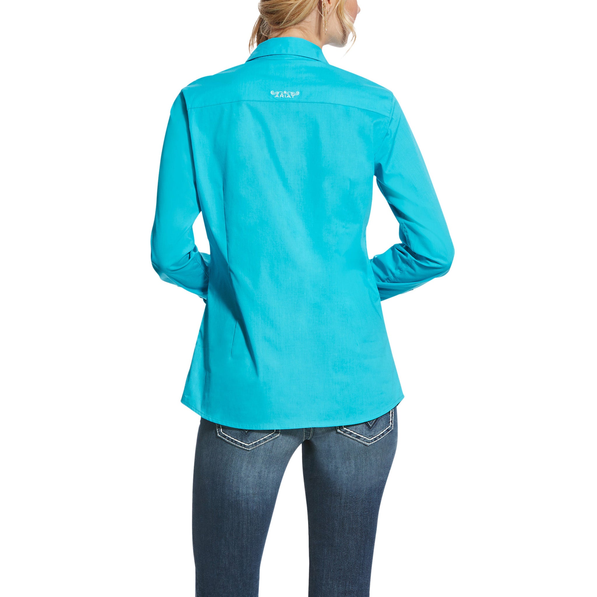 Ariat Women's Blue Bird Kirby Stretch Long Sleeve Shirt - Comfortable Western Work Shirt for Horseback Riding, Ranch Work & Outdoor Activities