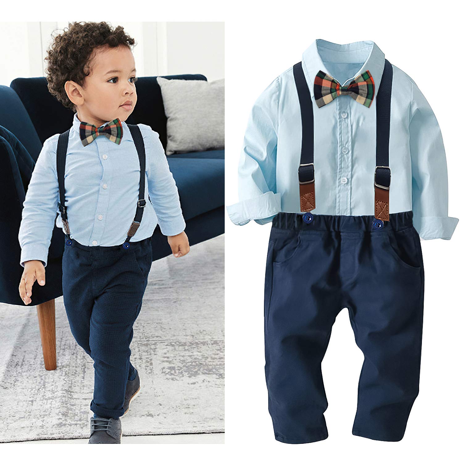 NWADA Boys Dress Suits for Toddlers & Infants - Formal Shirt, Pants & Bow Tie Set (12M-6Y) | Perfect for Weddings, Parties & Special Occasions