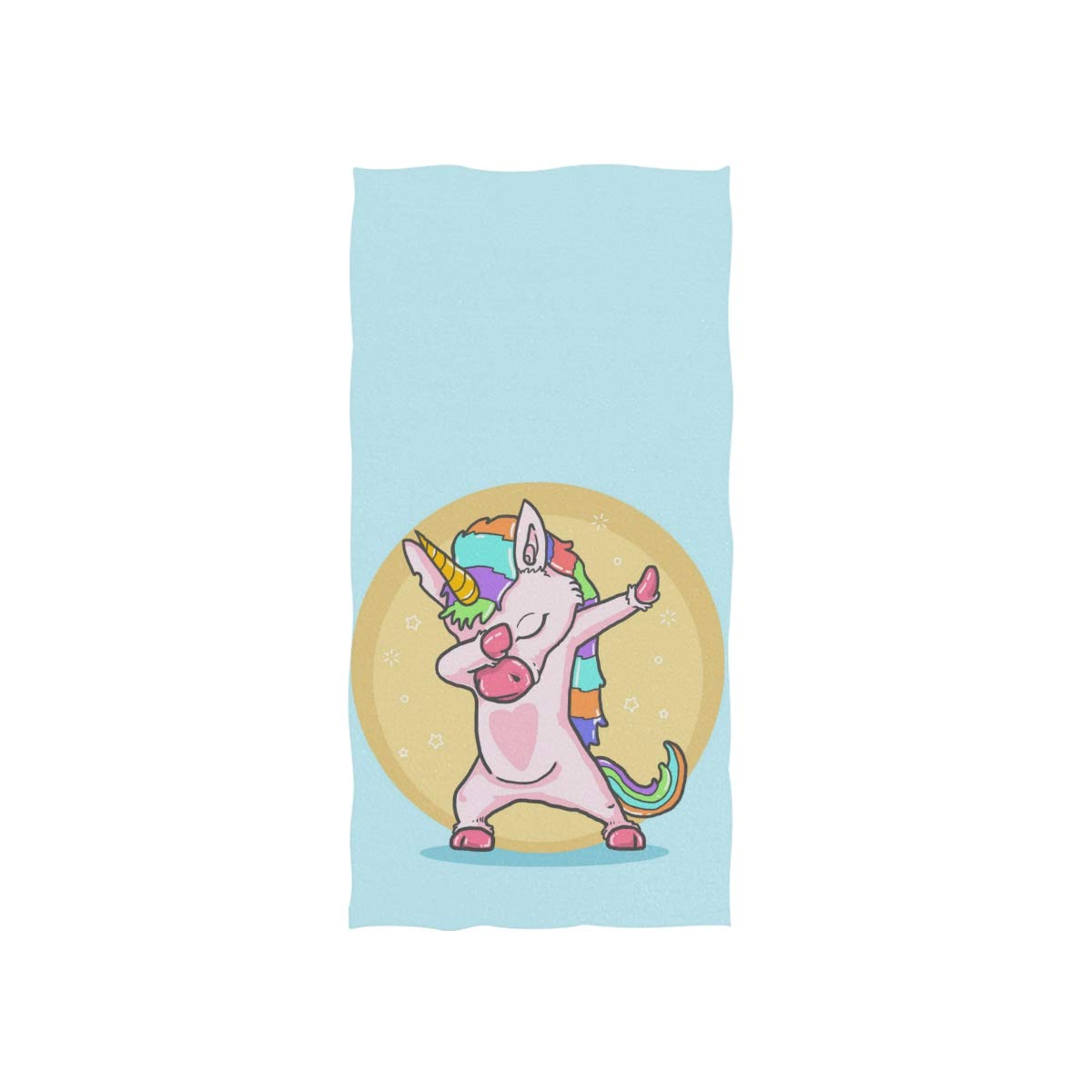 ALAZA Soft Absorbent Microfiber Hand Towel - Cute Unicorn Dabbing Blue Bath Towel (15x30 Inch) for Face, Gym, Sports, Kitchen, Bathroom, Hotel & Home Decor - Quick Drying & Multipurpose Towel for Daily Use, Travel & Gifts