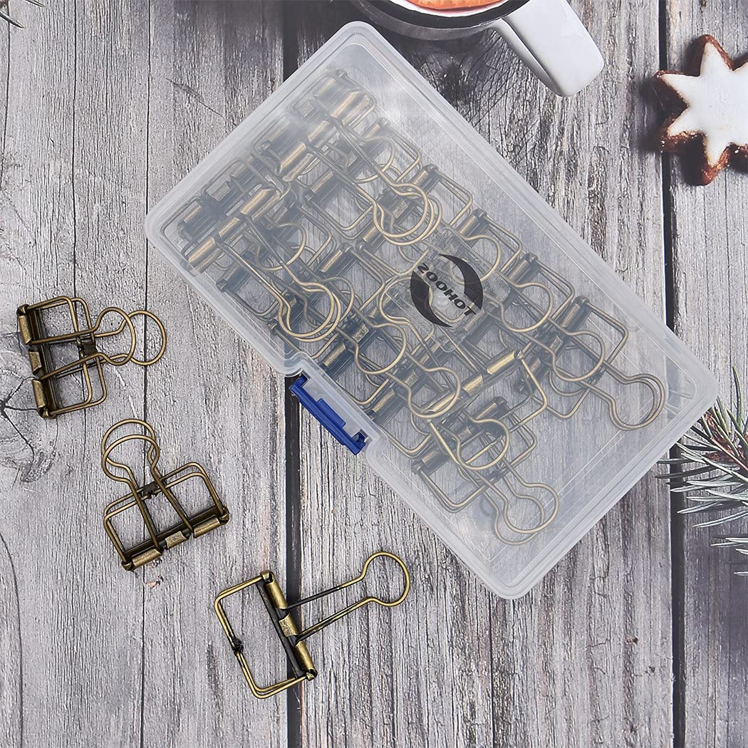 32mm Bronze Binder Clips for Office & School Supplies - Heavy Duty Paper Clamps for Documents, Files, and Organizing Papers
