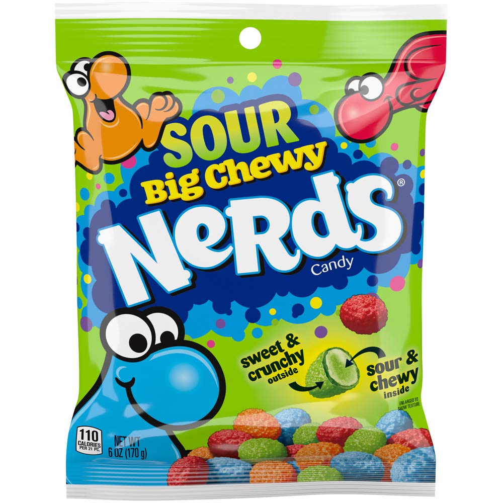 Nerds Sour Big Chewy Candy - 6 Ounce (8 Count Pack) | Bulk Sour Candy for Parties, Halloween Treats & Movie Night Snacks