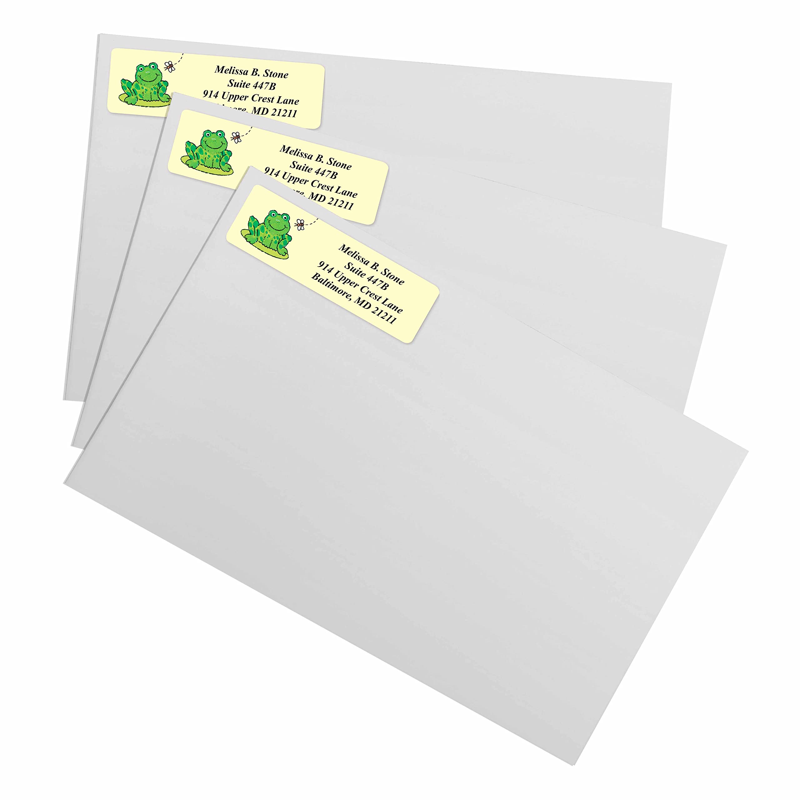 Elegant Frog on Lily Pad Rolled Address Labels with Plastic Dispenser - Perfect for Wedding Invitations, Greeting Cards & Mailing Envelopes