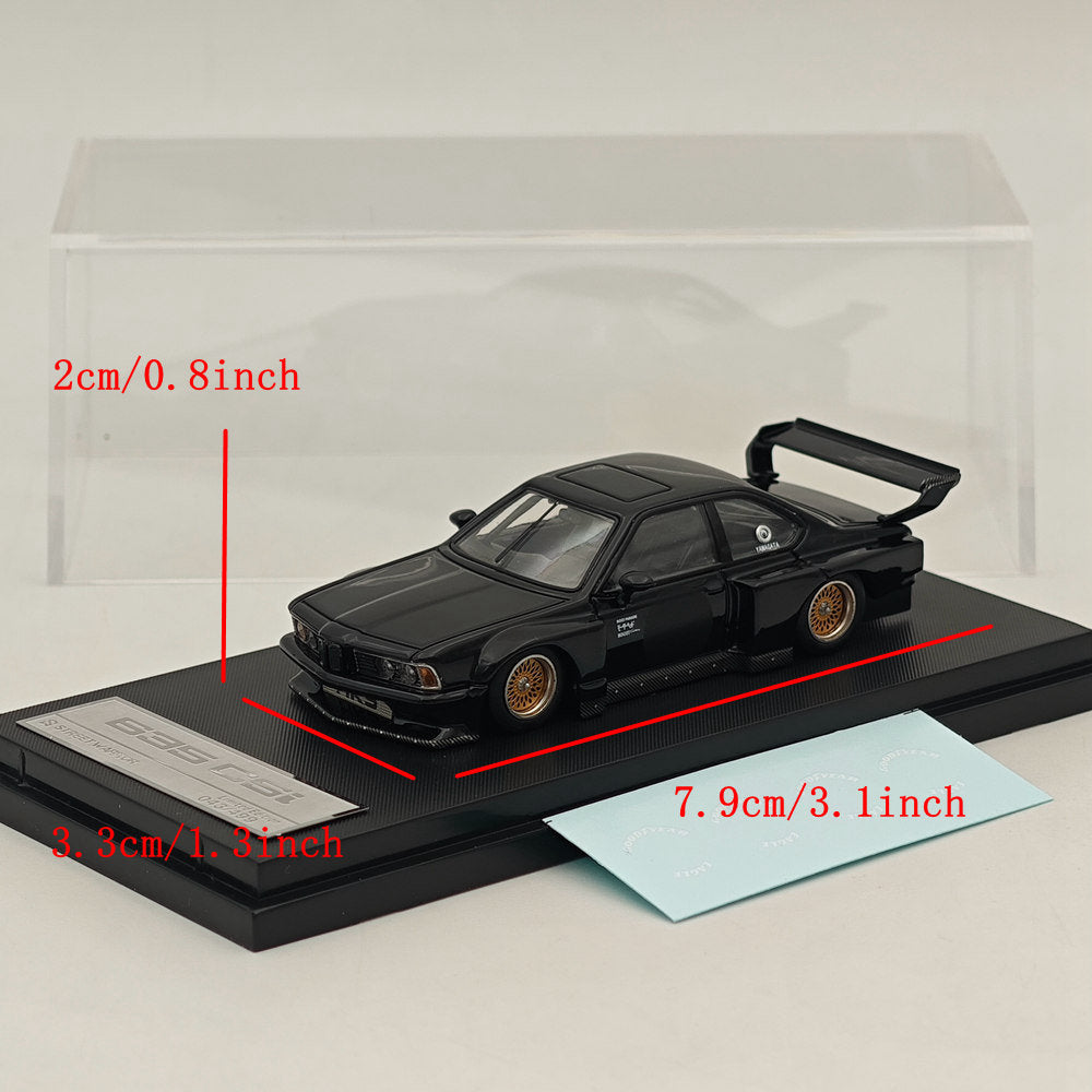 1:64 Scale BMW E24 635 CSI Sharknose Black Diecast Model Car - Limited Edition of 499 - Collectible Miniature Vehicle for Display, Racing Enthusiasts & Car Model Collections
