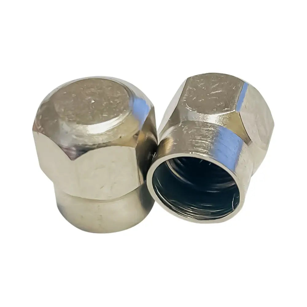 Chrome Hexagon Dome Flat Top Tire Valve Caps - 100pcs/Box - Durable Metal Air Valve Stem Caps for Cars, Trucks, Motorcycles - Perfect for Auto Enthusiasts & Custom Vehicle Accessories