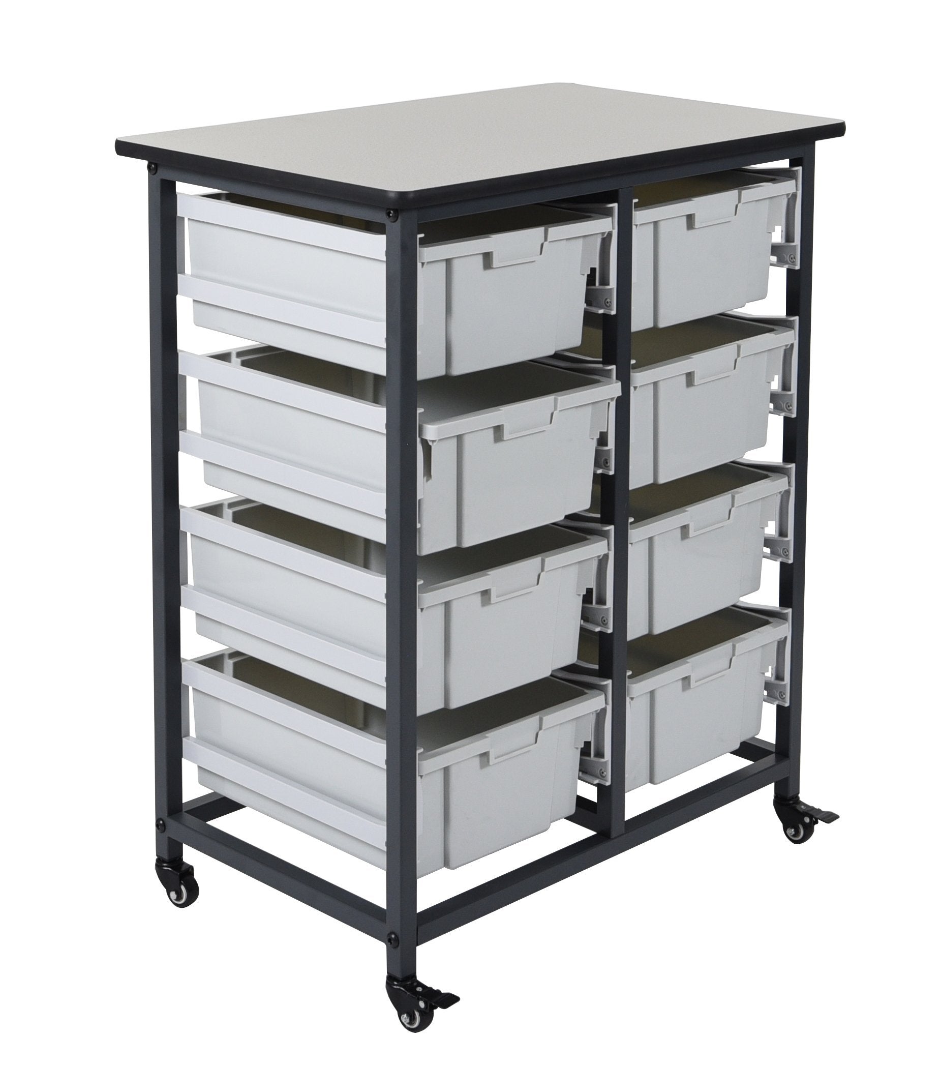 Luxor MBS DR 8L Mobile Bin System Double Row - Heavy Duty Storage Solution for Warehouse, Retail & Office Organization