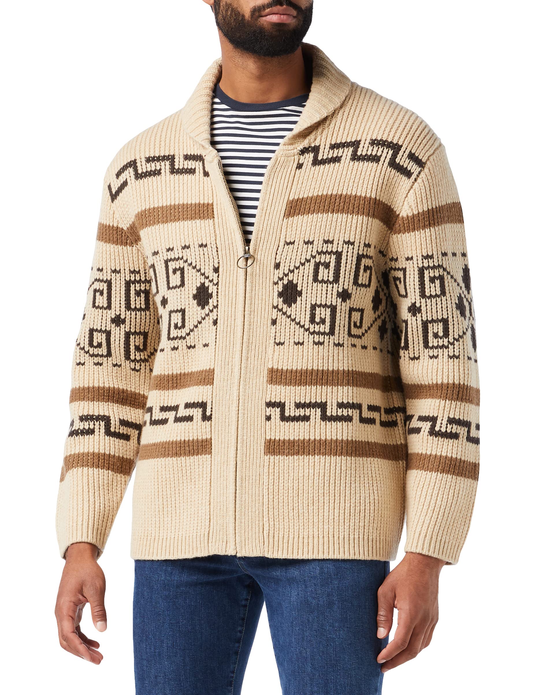 Pendleton Men's Original Westerley Zip-Up Cardigan Sweater - Warm Fleece Jacket for Casual Wear, Outdoor Adventures & Layering