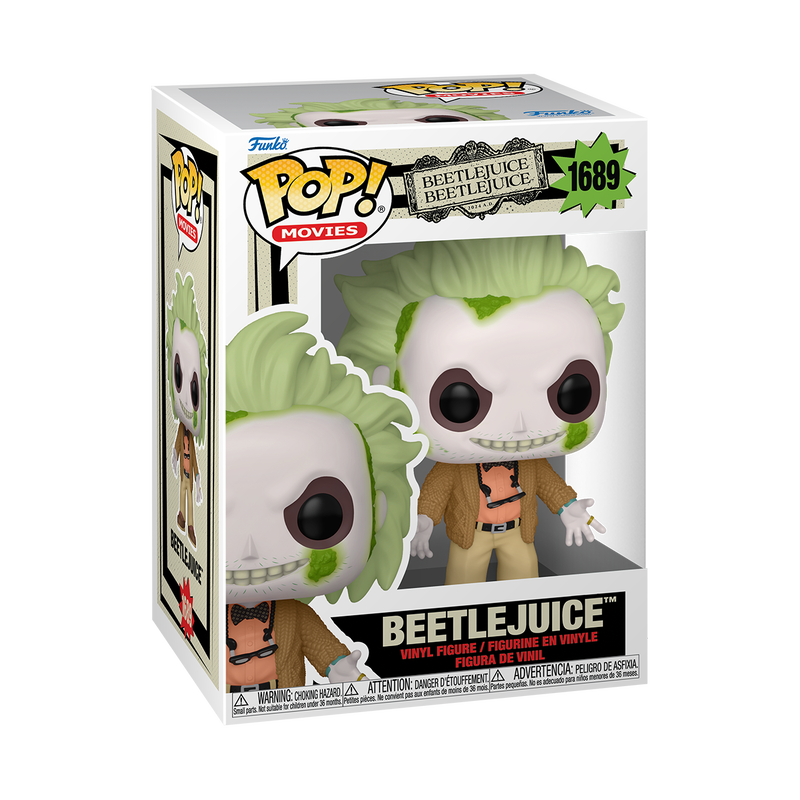 Beetlejuice Funko Pop Vinyl Figure #1689 with Protector Case - Collectible Movie Character for Fans & Display
