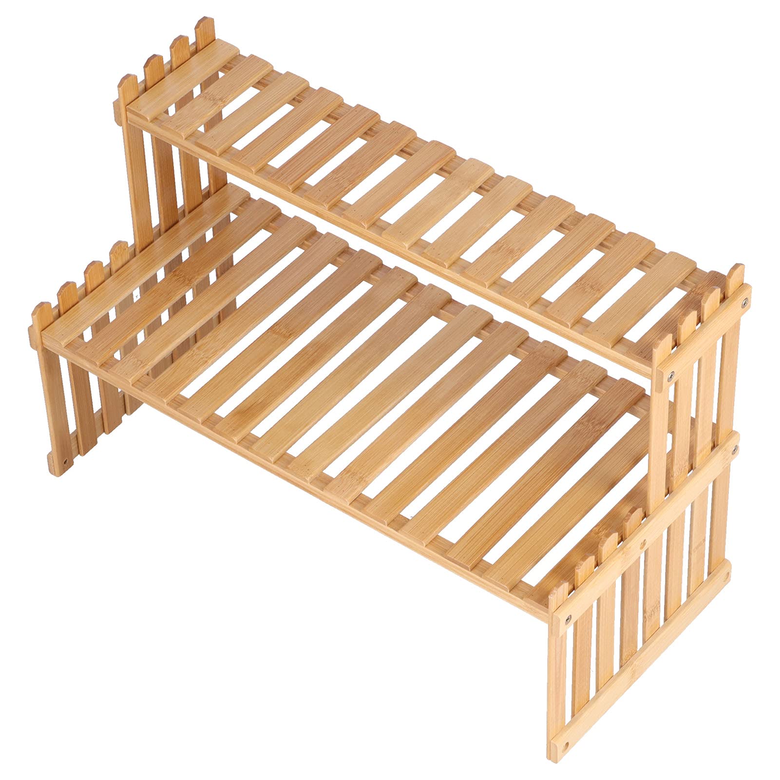 Dilwe Bamboo Plant Stand - 3-Tier Tabletop Flower Shelf for Indoor Plants, Balcony Organizer, Bookshelf & Storage Rack | Perfect for Home Decor, Office Desk & Small Space Gardening