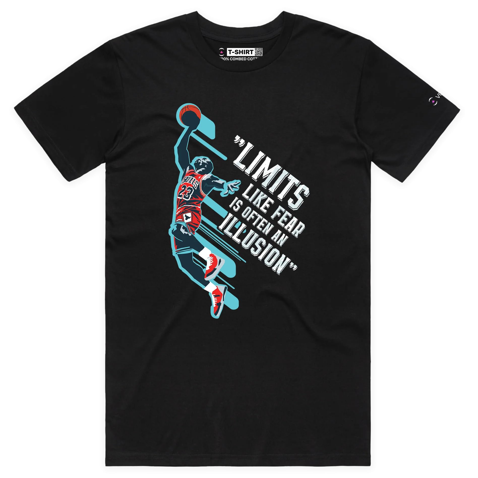 Michael Jordan No Limits Quote T-Shirt - Premium Graphic Chicago Bulls 23 Hall of Fame Basketball Tee for Men & Women - Perfect for Game Day, Gym Workouts & Streetwear Fashion