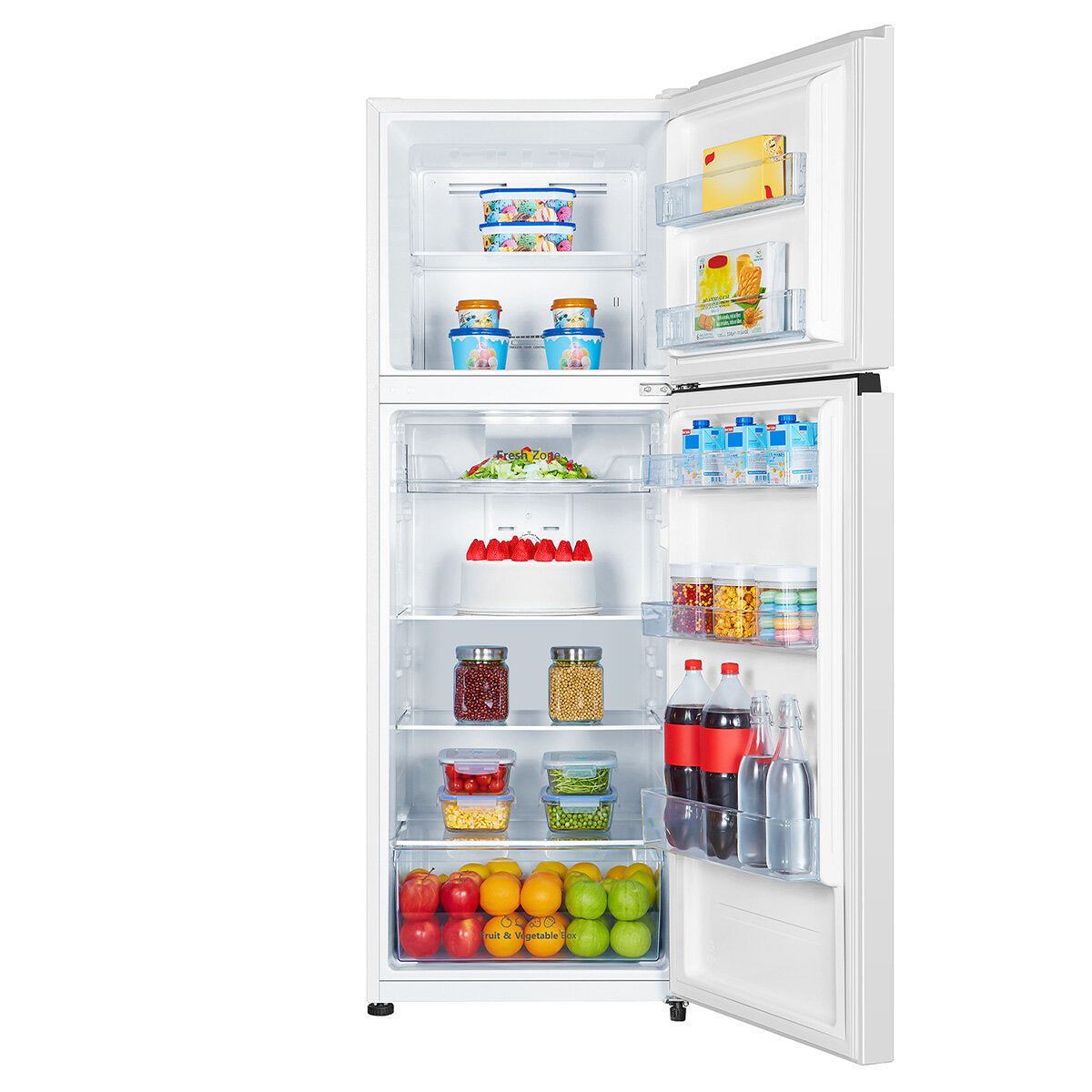Hisense 326L Top Mount Refrigerator White HRTF325 - Energy Efficient Freezer with Adjustable Shelves for Home, Kitchen, Office & Dorm Use