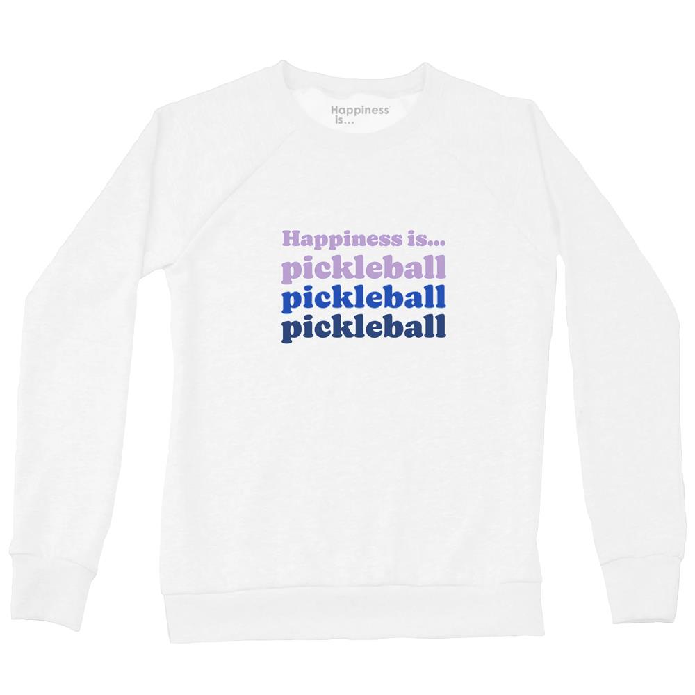 Women's Pickleball Triple Crew Sweatshirt - Comfortable & Stylish White Pullover for Casual Wear & Sports | Perfect for Pickleball Games, Gym, and Everyday Outfits