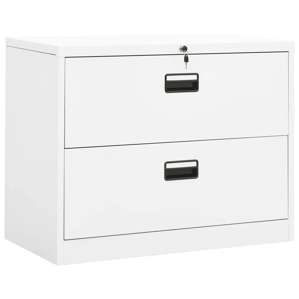Modern Metal Filing Cabinet with Lock - 35.4