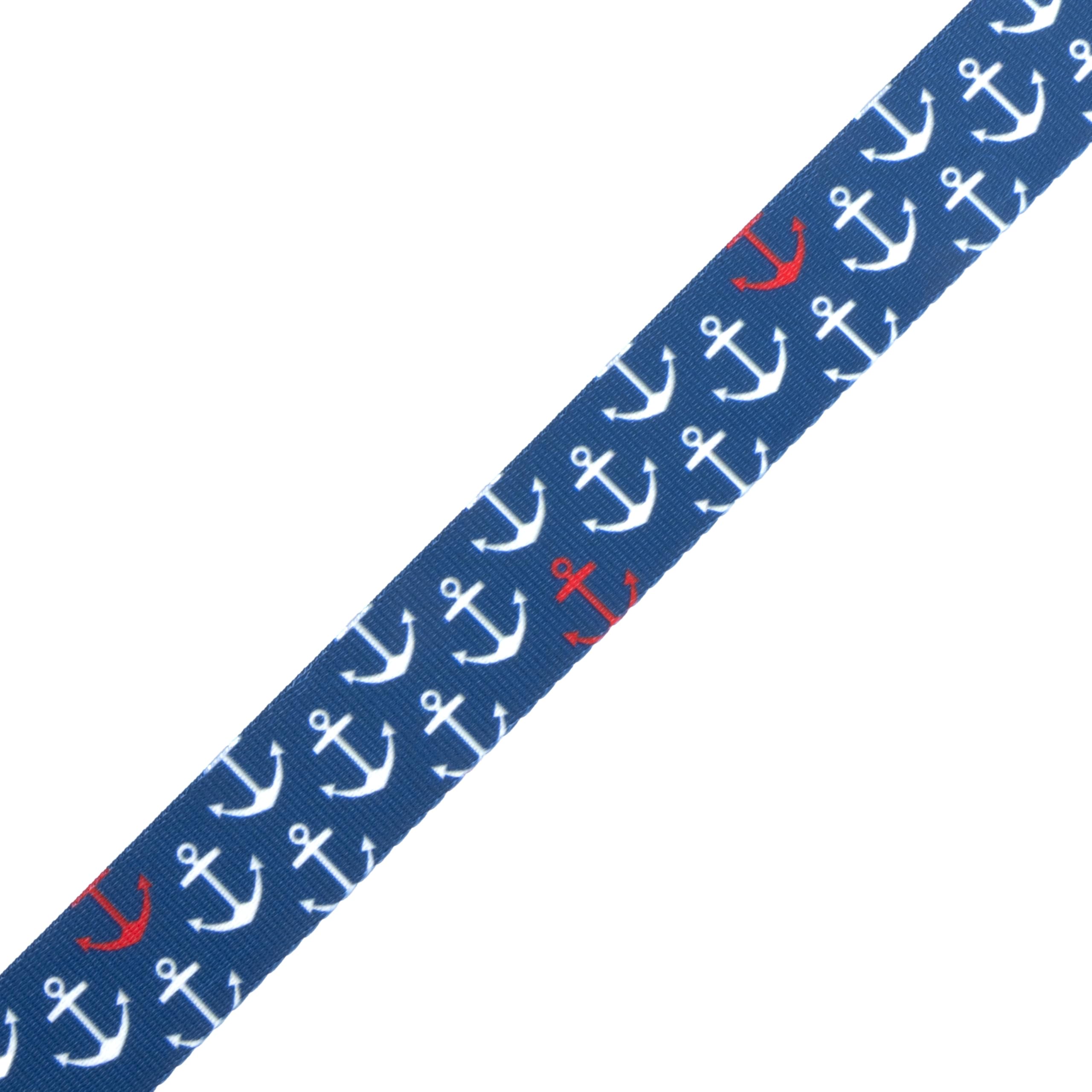 Country Brook Design - Anchors Away Polyester Webbing Dog Collar, Leash & Pet Accessories | Durable Nautical Style for Boating, Beach & Outdoor Adventures