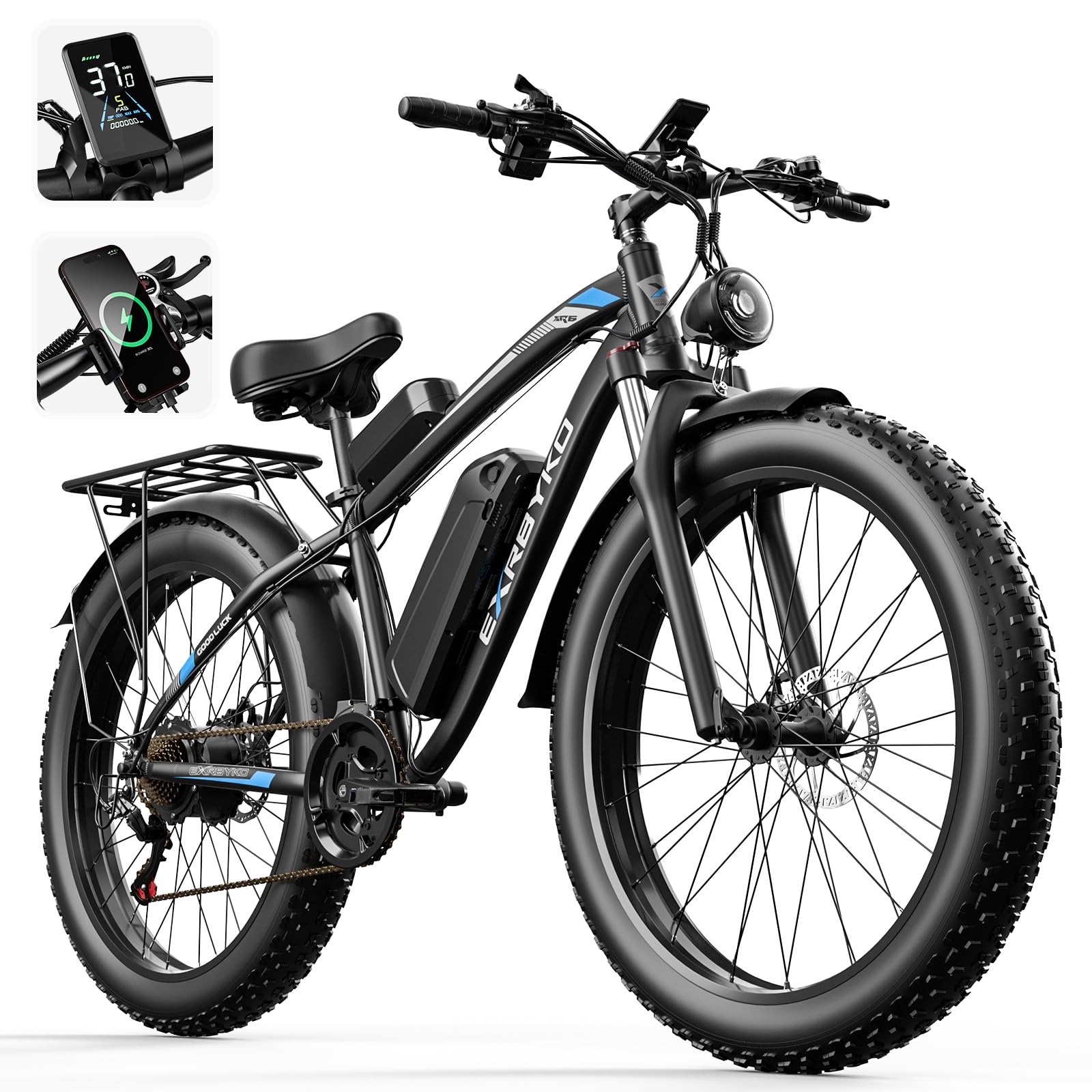 **1500W/2000W Peak Power Electric Bike for Adults - 48V 17.5AH 840WH Battery, 37MPH Fat Tire E-Bike, 80 Miles Range, 21-Speed Gear for On/Off Road - UL Certified (Perfect for Commuting, Off-Road Adventures & Urban Exploration)**