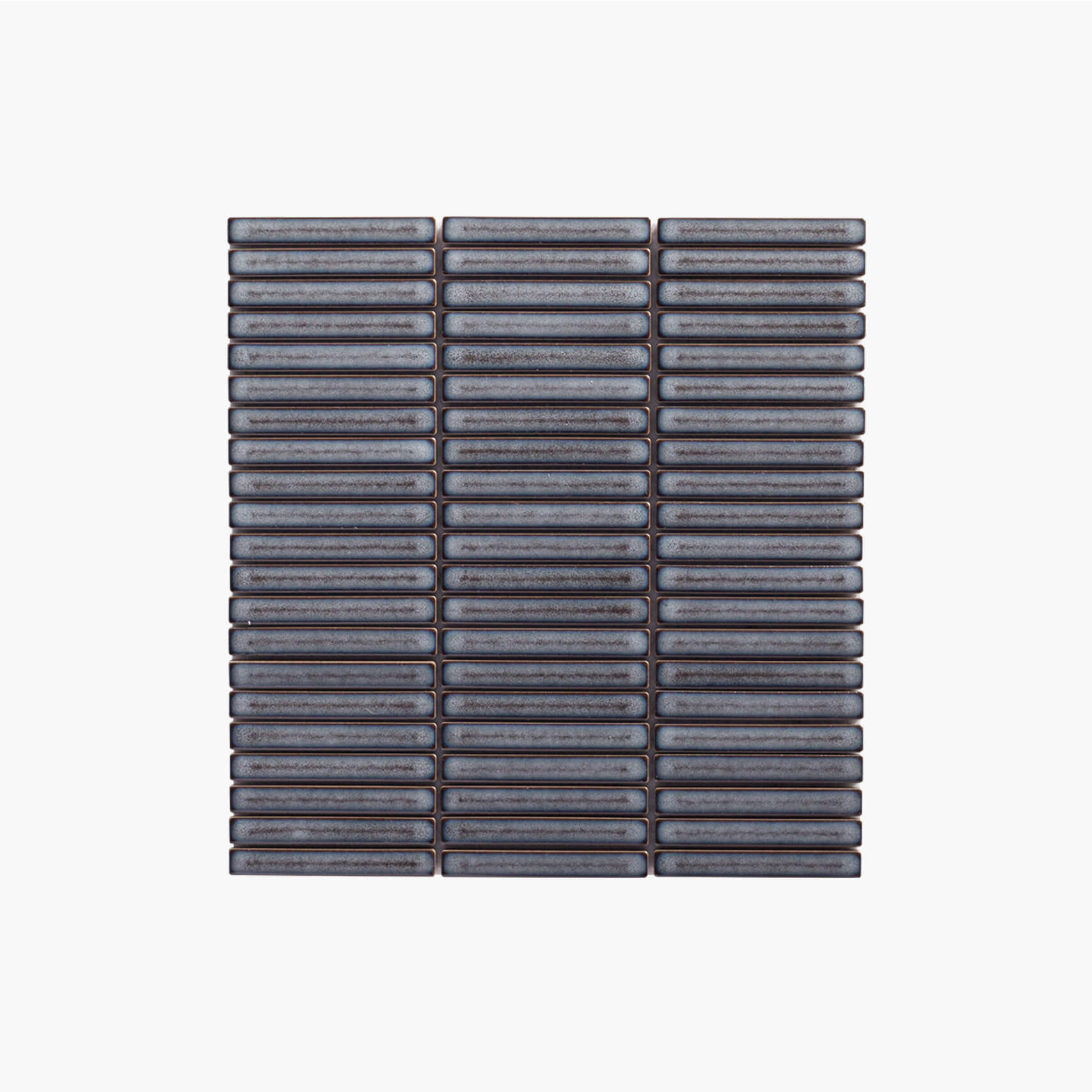 Antique Porcelain Mosaic Kit Kat 12x92 Dark Grey Glossy Tile Sample - Perfect for Kitchen Backsplash, Bathroom Walls & Flooring Renovation Projects