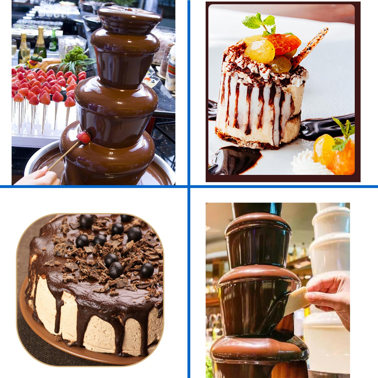 7-Tier Electric Chocolate Fountain Machine 110V - 8kg Capacity for Melting & Fondue - Perfect for Weddings, Parties & Catering Events