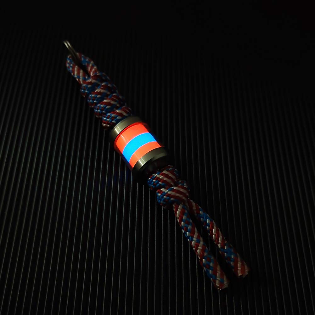 RovyVon Ti Firefly EDC Titanium Bead - Premium Paracord Bead for Keychain, EDC Knife & Flashlight (Orange-Blue-Orange) - Perfect for Outdoor Adventures, Survival Gear & Everyday Carry Essentials