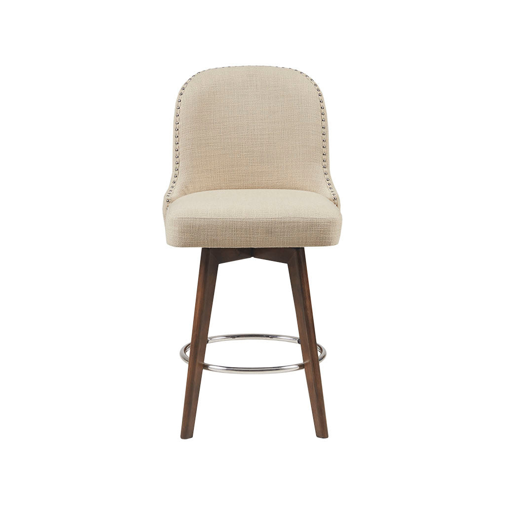 Swivel Counter Stool with Adjustable Height - Modern Bar Stools for Kitchen Island, Breakfast Nook & Home Bar - Comfortable 360-Degree Rotating Seat