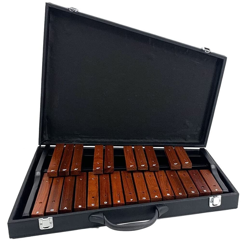 Professional 25 Key Wooden Xylophone with Mallets & Carrying Bag - Brown Percussion Instrument for Adults, School Band & Music Students - Perfect for Classroom, Performance & Music Practice