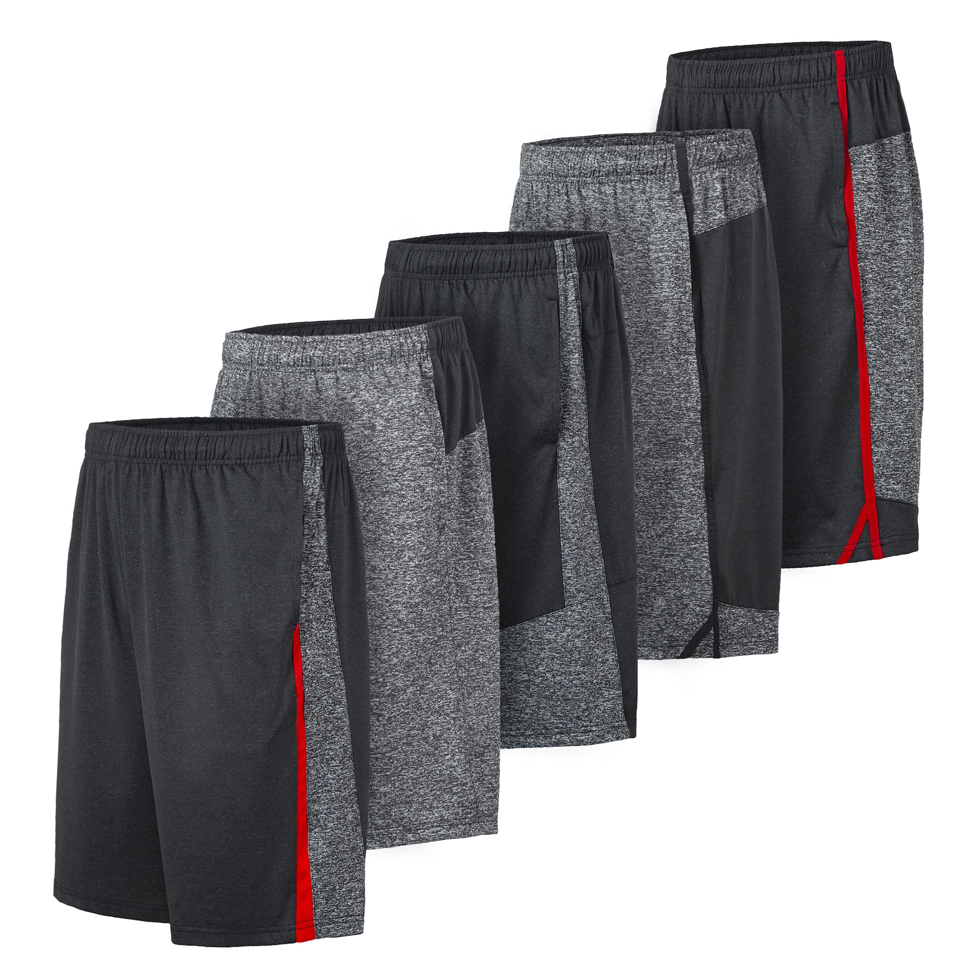 5 Pack Men's Athletic Shorts - Quick Dry Activewear for Basketball, Workout, Gym & Running | Comfortable Training Shorts for Sports & Casual Wear