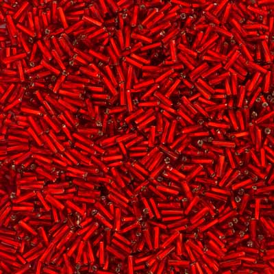 Silver Lined Light Red #3 Twisted Czech Bugle Beads - 25g Bag for Jewelry Making, DIY Crafts, and Scrapbooking Projects