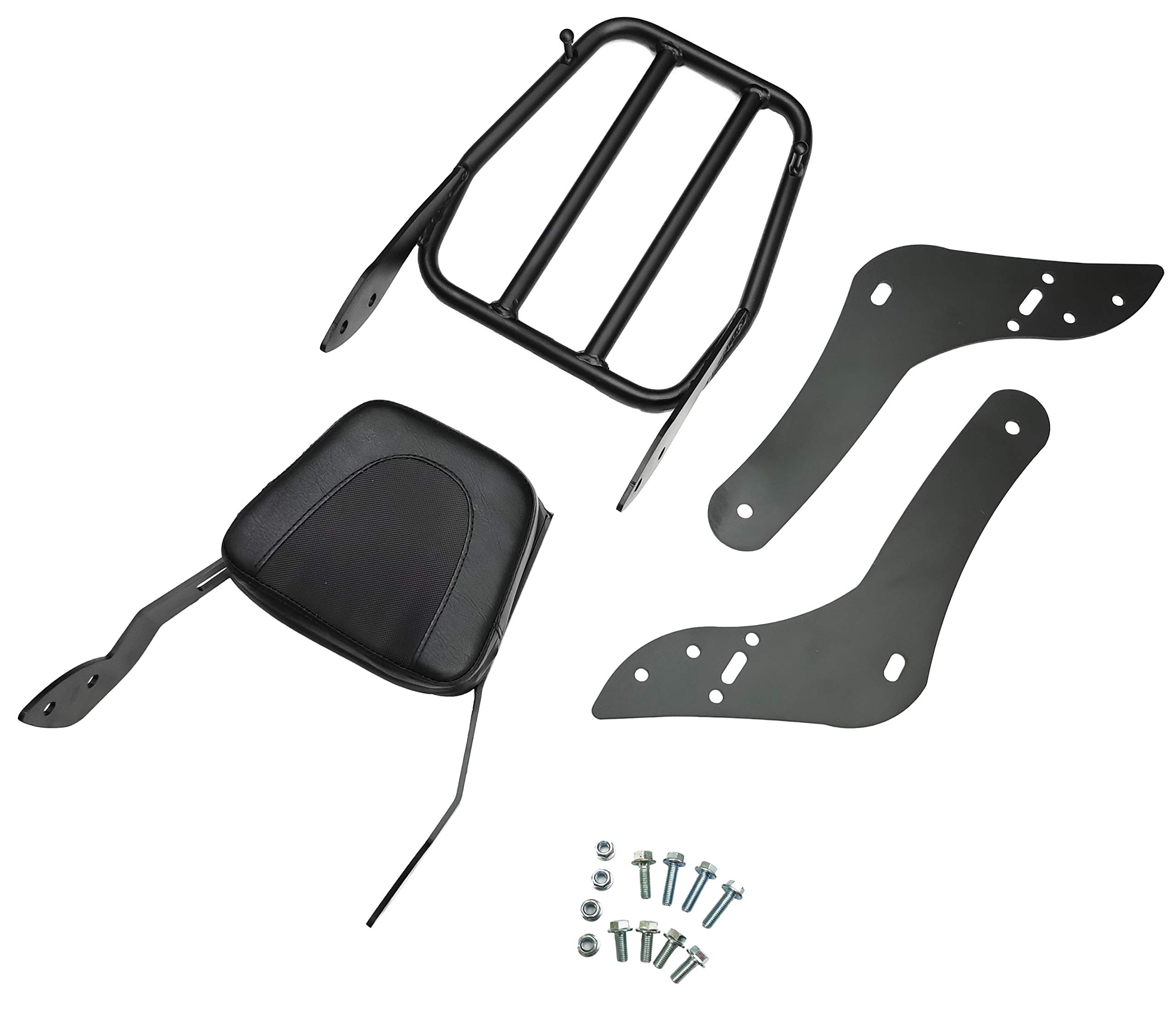 Replacement Backrest Sissy Bar with Comfortable Pad & Luggage Rack for Honda Rebel 500/300 CMX500/CMX300 (2017-2020) - Enhanced Comfort for Long Rides & Secure Cargo Transport