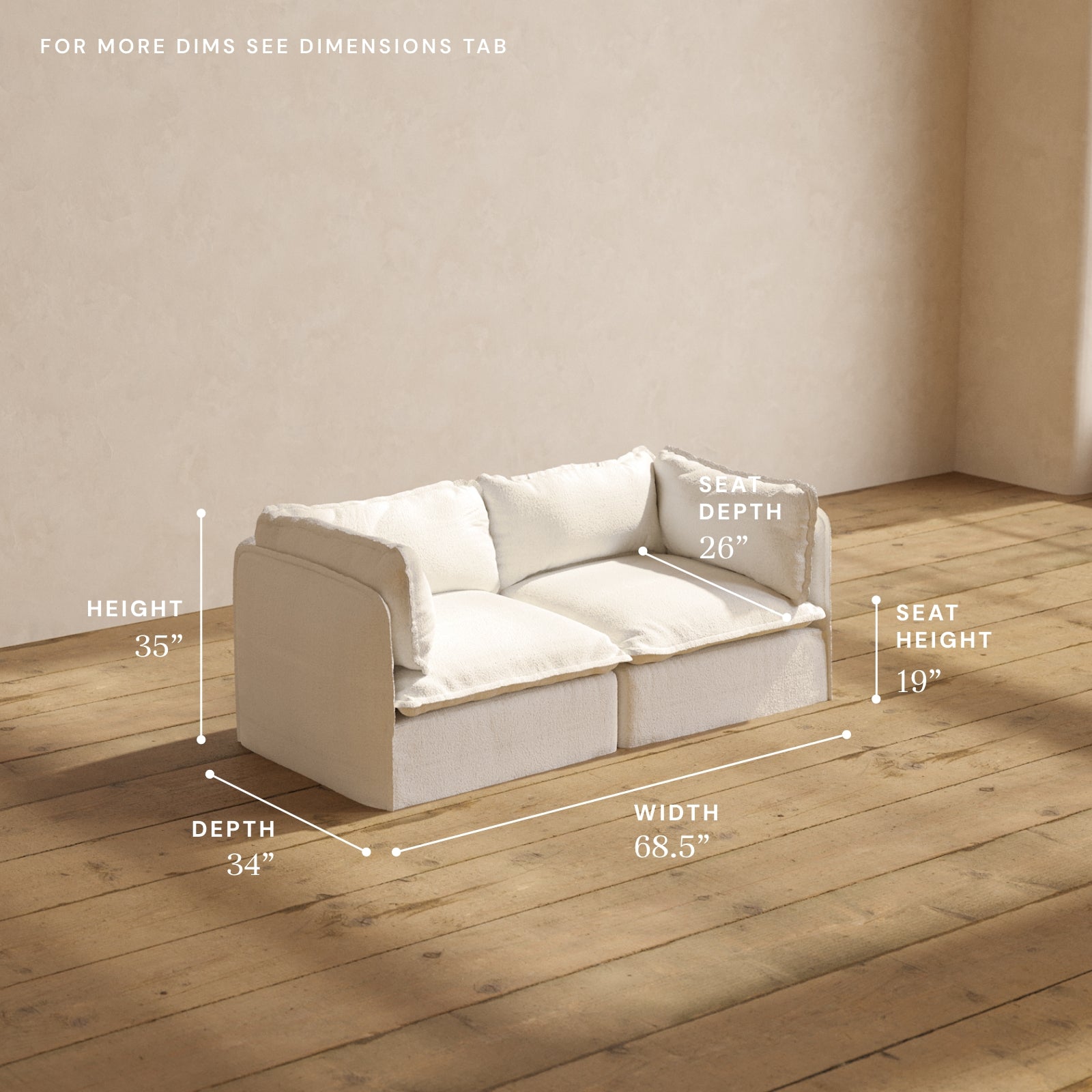 Premium Modular Performance 2-Seater Sofa in Luxurious Mousse Fabric - Perfect for Living Rooms, Home Theaters & Office Lounges