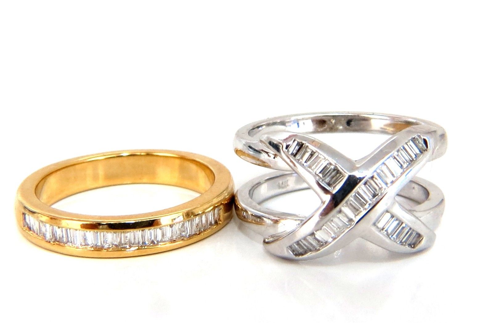 1.00ct Diamond X Ring in 14kt Gold - Elegant Wedding Band & Engagement Ring for Women, Perfect for Proposals, Anniversaries, and Special Occasions