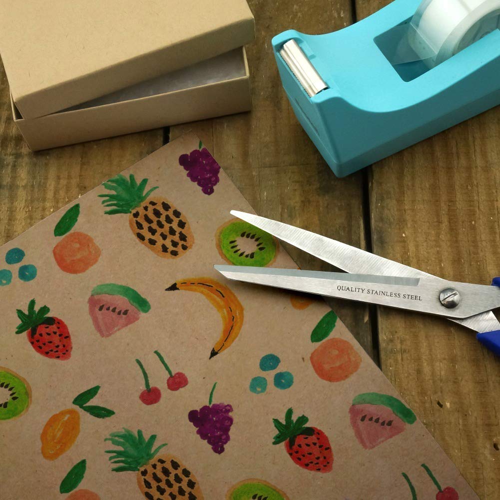 Premium Kraft Roll Gift Wrap Paper - Tiny Fruits Design (Bananas, Cherries, Grapes, Kiwi, Pineapples) | Eco-Friendly Wrapping for Birthdays, Baby Showers & Party Decorations