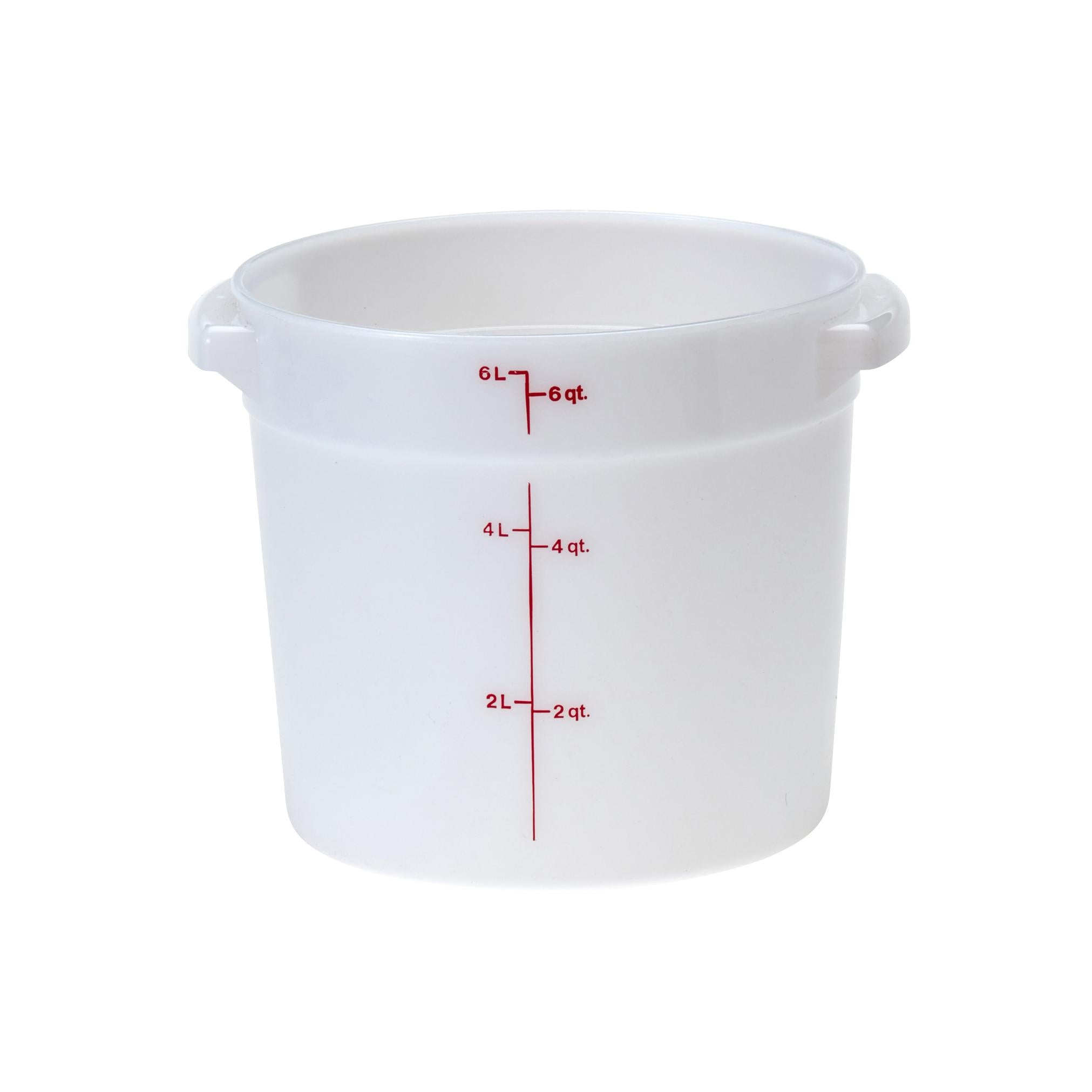 Cambro RFS6 148 - 6 Quart Round Food Storage Container with Lid - White - Ideal for Restaurant, Catering & Home Kitchen Organization