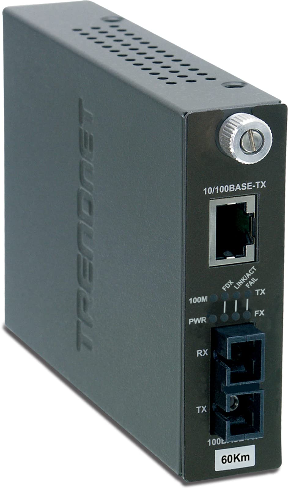 TRENDnet TFC-110S60i Fiber Media Converter - 10/100Base-TX to 100Base-FX Single Mode SC (60Km/37.3 Miles) with Auto-Negotiation, RJ-45 Port & Lifetime Protection - Ideal for Enterprise Networks, Data Centers & Long-Distance Ethernet Connections