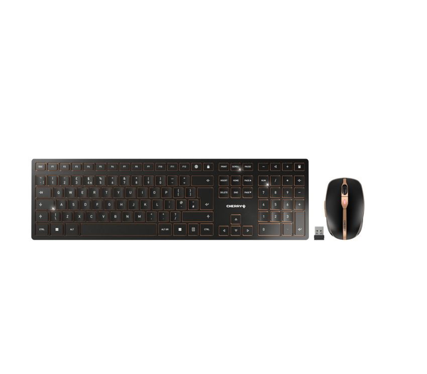 CHERRY DW 9000 SLIM Wireless Keyboard and Mouse Combo - Ultra-Thin Design for Office, Gaming & Home Use | Ergonomic Wireless Keyboard and Mouse Set for PC, Laptop, Mac | Quiet Typing & Smooth Tracking