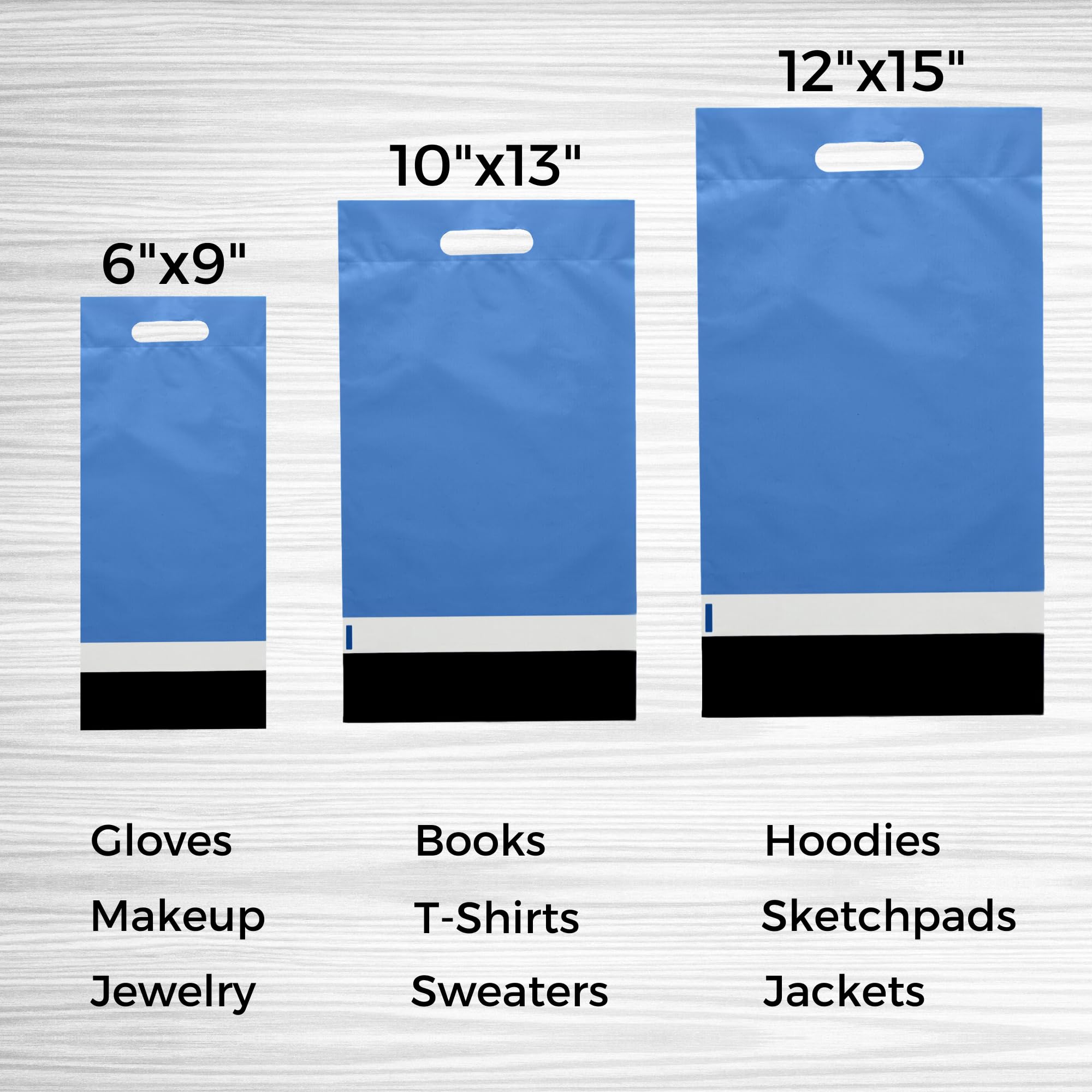 12x15 Inch Blue Poly Mailers for Clothing - 50 Pack Self Seal Shipping Bags | Durable Packaging for Small Business & Ecommerce | Perfect for Apparel, Accessories & Online Store Shipments