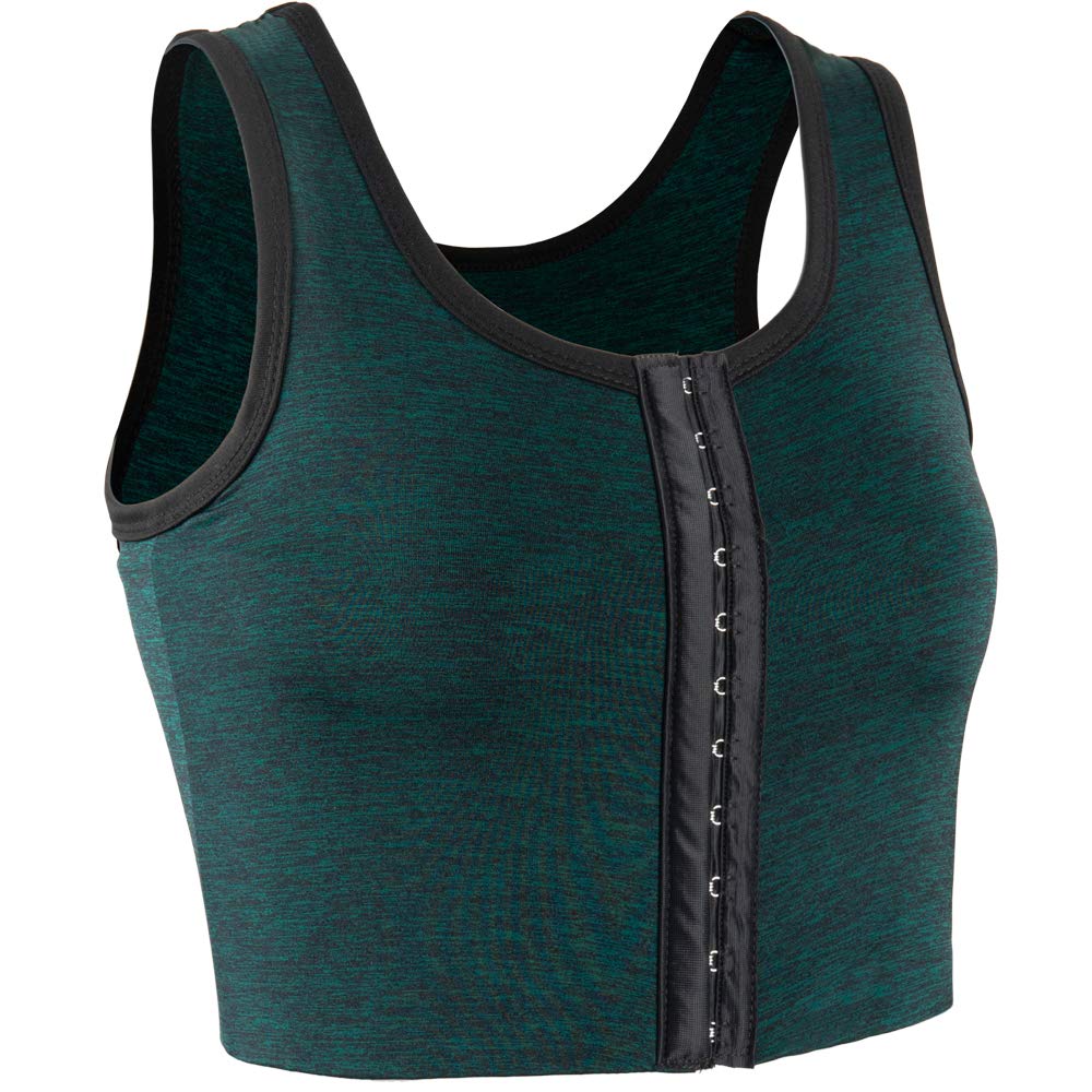 XUJI 3-Row Hook & Eye Chest Binder Tank Top for FTM Transgender - Comfortable Compression Shirt for Binding, Workout & Everyday Wear