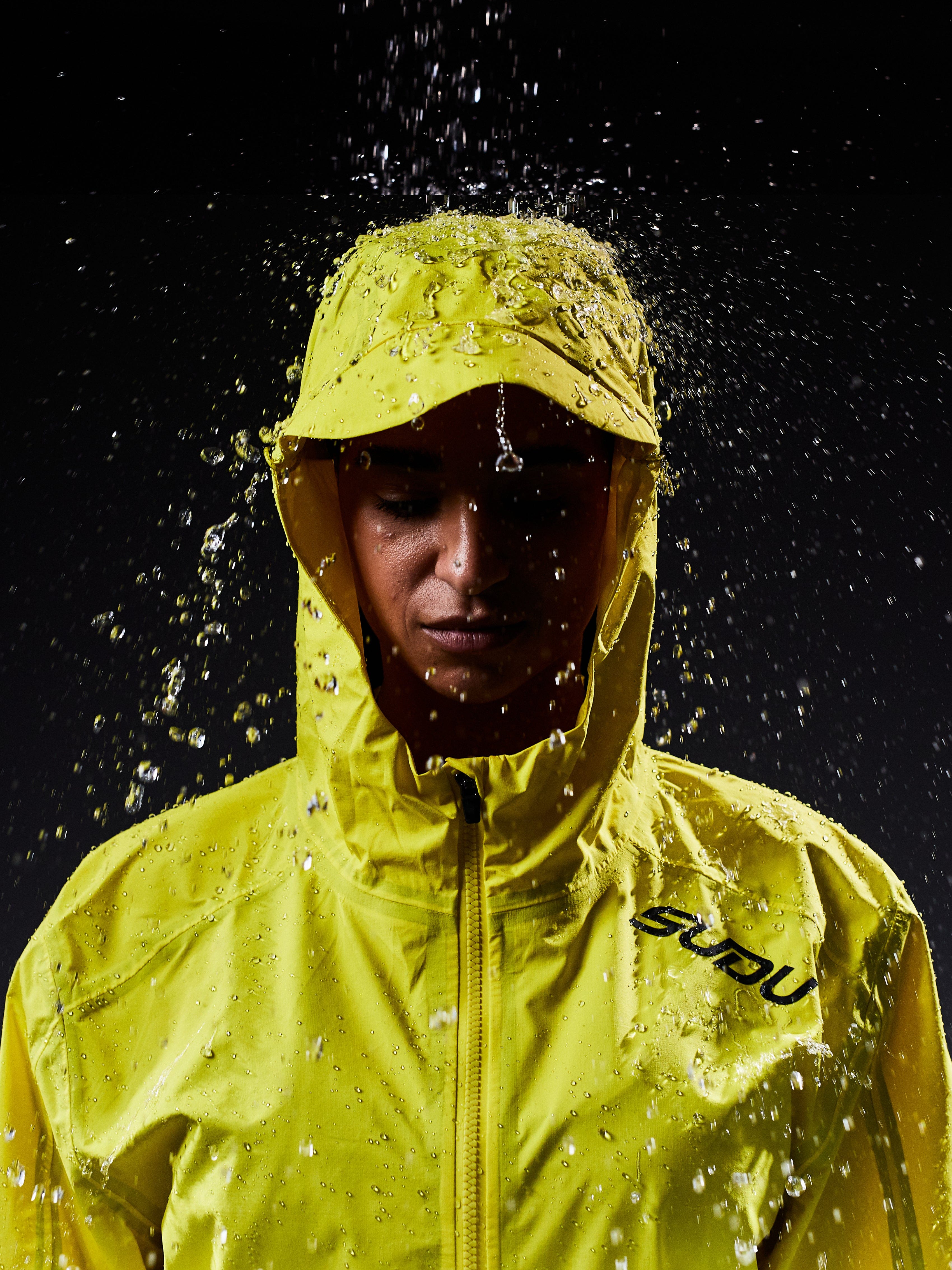 SWP 01 Waterproof Rain Jacket for Men & Women - Lightweight Windproof Outdoor Jacket with Hood (Yellow) - Perfect for Hiking, Camping & Daily Commute