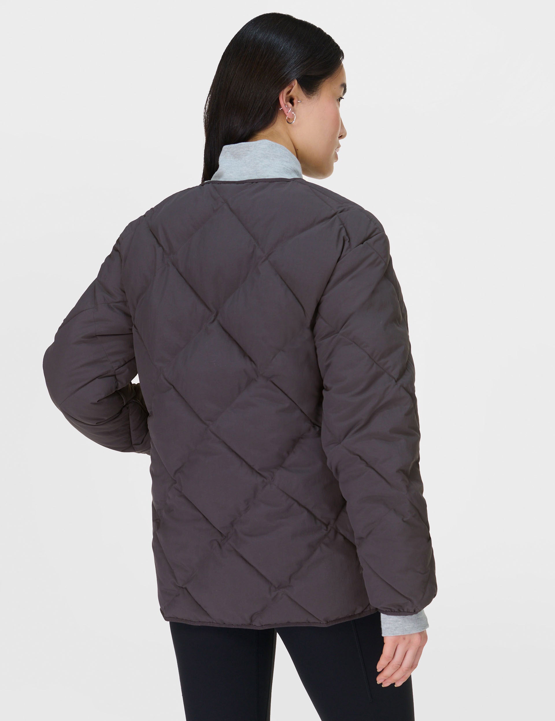On the Go Quilted Jacket for Women - Urban Grey | Lightweight Water-Resistant Outerwear for Travel, Commuting & Outdoor Activities