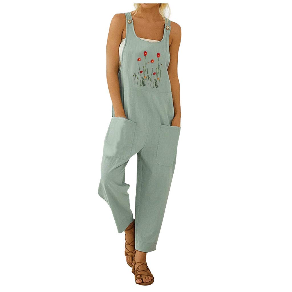 QXDLDHT Women's Adjustable Wide Leg Jumpsuit - Elegant Short Sleeve Overalls with Pockets | Thermal Long Jumpsuit for Work, Travel & Casual Wear