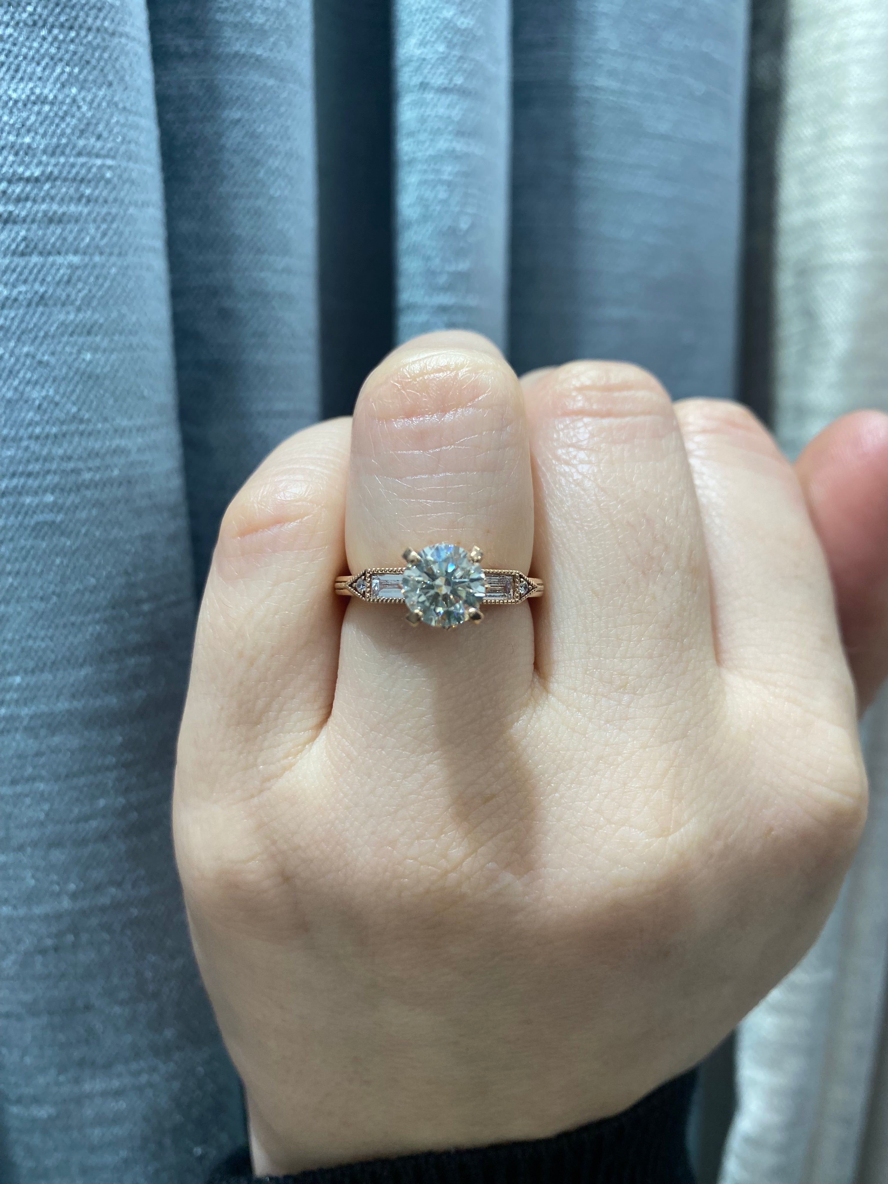 Eleanor Round Cut Diamond Engagement Ring - 14K White Gold Solitaire Ring for Women - Perfect for Proposals, Weddings & Anniversaries