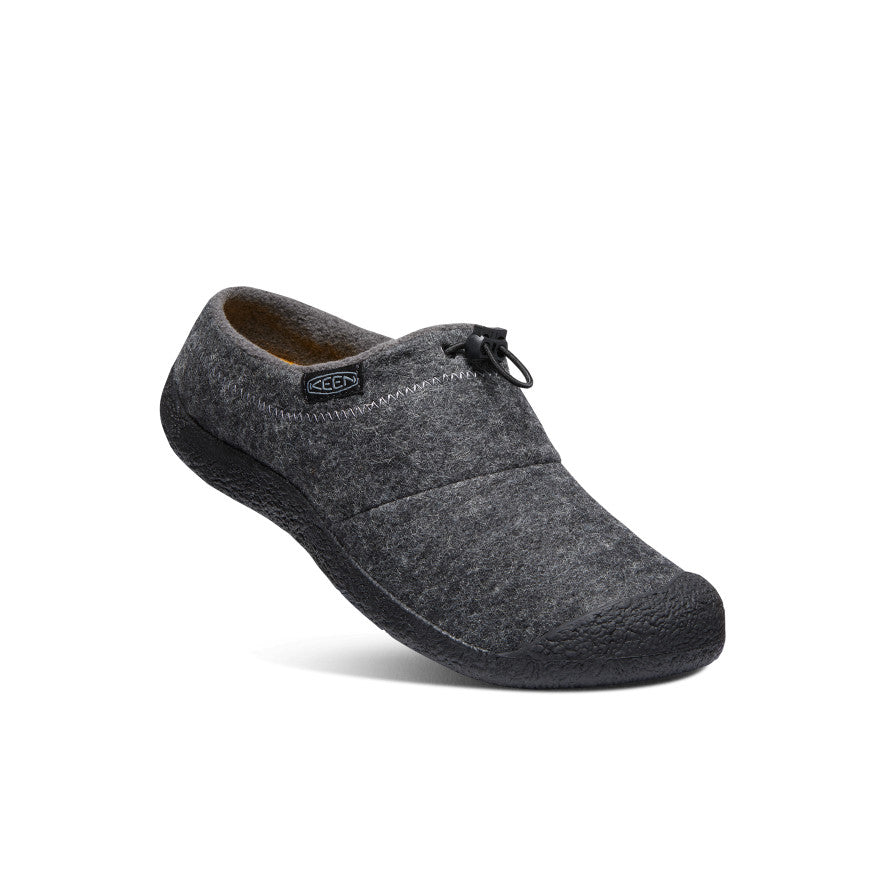 Men's Howser III Slide Sandals - Charcoal Grey Felt & Black | Comfortable House Slippers for Indoor/Outdoor Wear, Perfect for Home, Gym, and Poolside