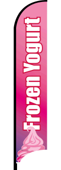 Custom Feather Flag Banner for Frozen Yogurt Shop - High Visibility Outdoor Advertising for Grand Openings & Promotions