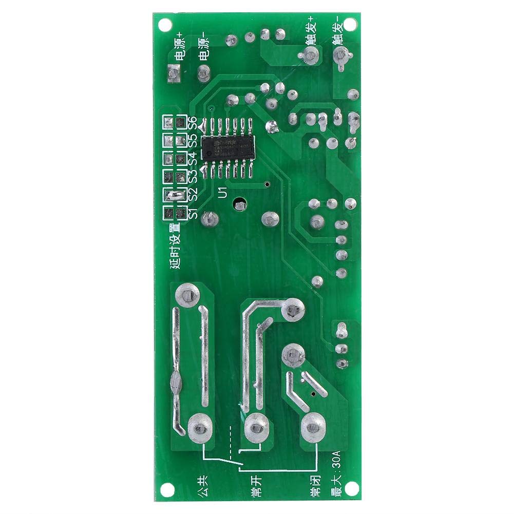 12V DC Adjustable Delay Timer Switch Module (0-60min) - 250VAC/30VDC 30A Optocoupler Relay for Home Automation, Industrial Control & DIY Projects