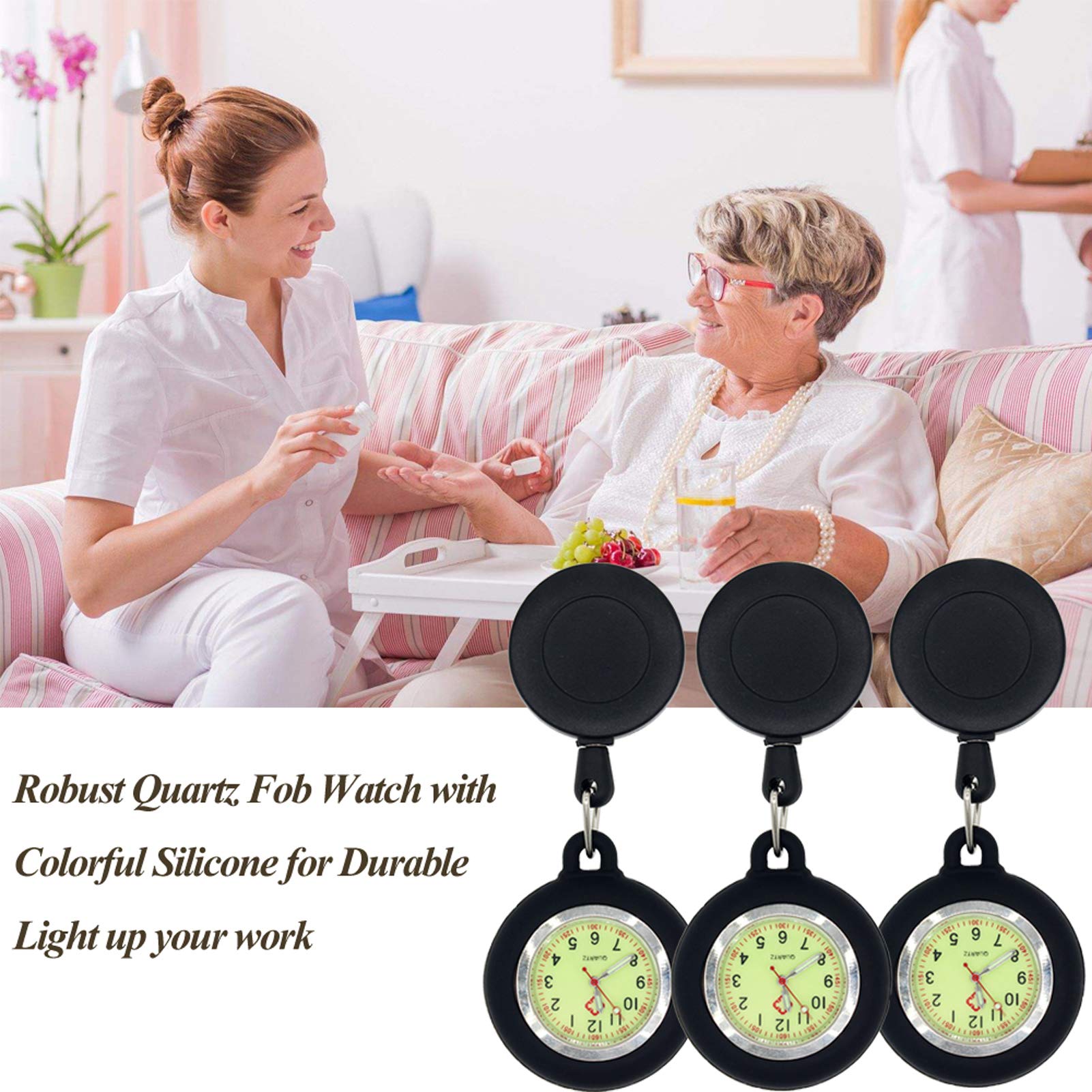 Nurse Watch with Second Hand - Clip On Fob Watch for Women Nurses | Perfect for Medical Professionals & Healthcare Workers