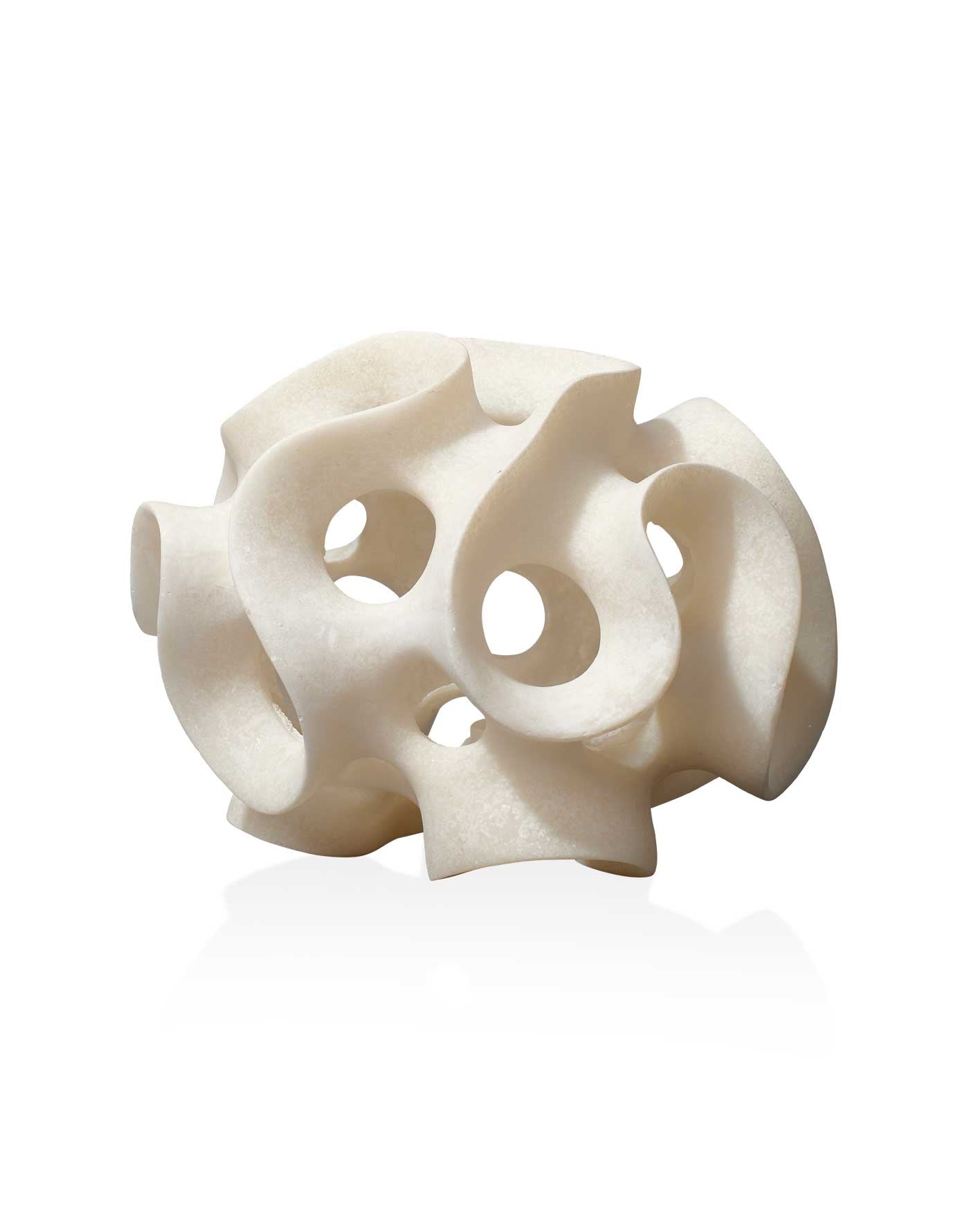 White Ribbon Sphere - Elegant Decorative Ribbon Ball for Wedding, Party, and Home Decor