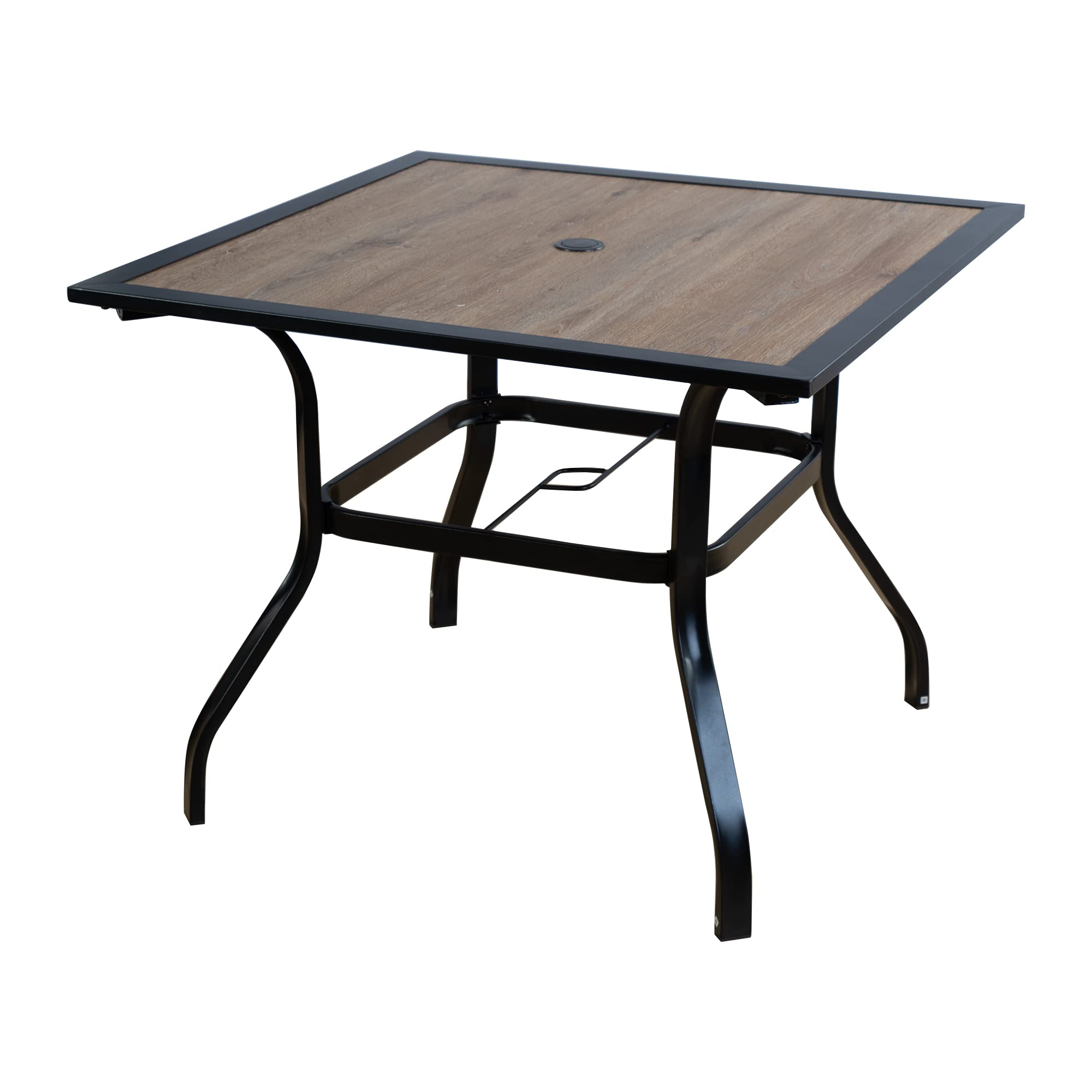 Kozyard 37x37 Inch Outdoor Patio Dining Table - Weather-Resistant Square Table for Garden, Backyard, Poolside - Perfect for BBQ, Family Gatherings & Al Fresco Dining (Black)