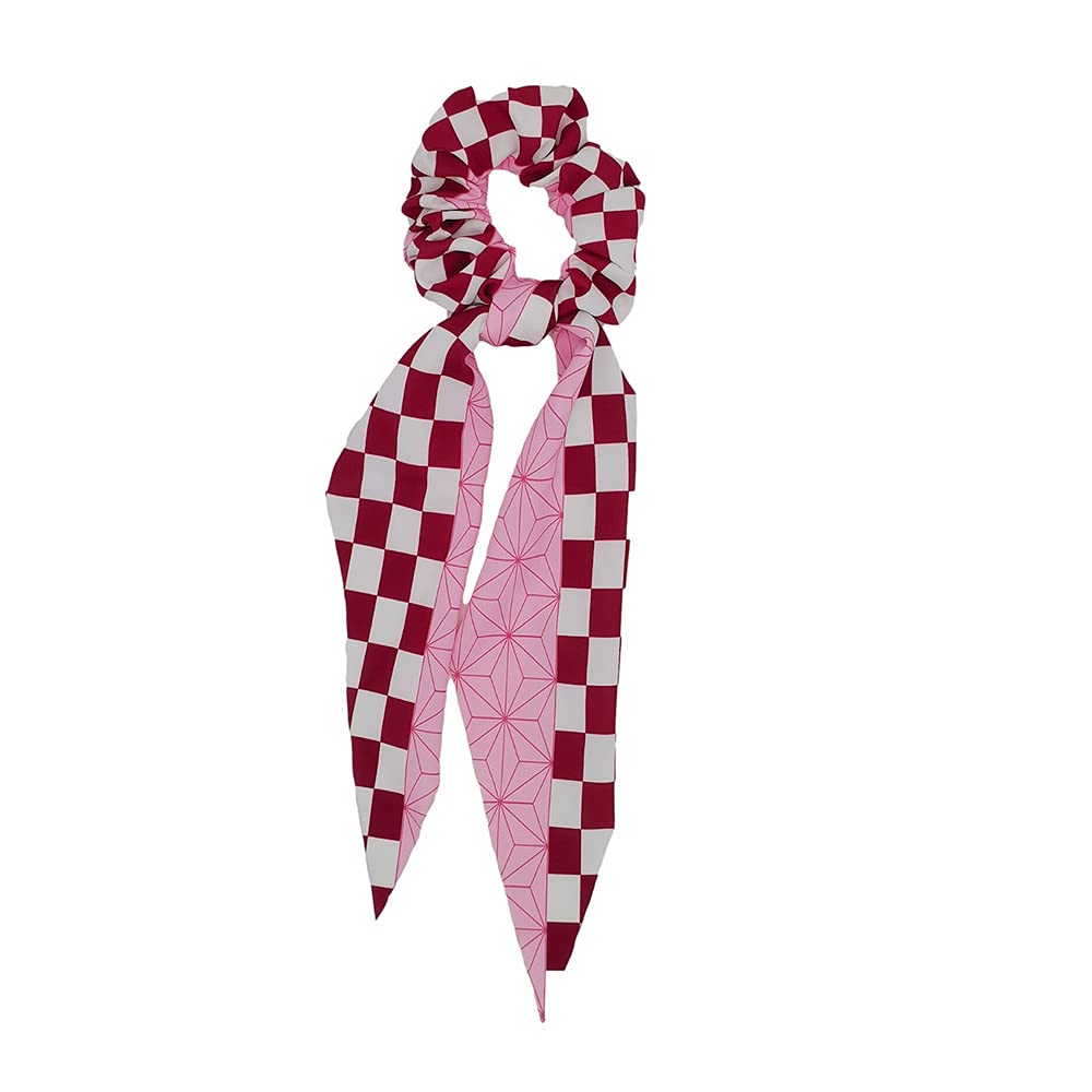 Anime Hair Scarf & Scrunchies Set - Soft Chiffon Ponytail Holders & Hair Ties for Women - 2 in 1 Hair Accessories for Cosplay, Daily Wear & Anime Fans