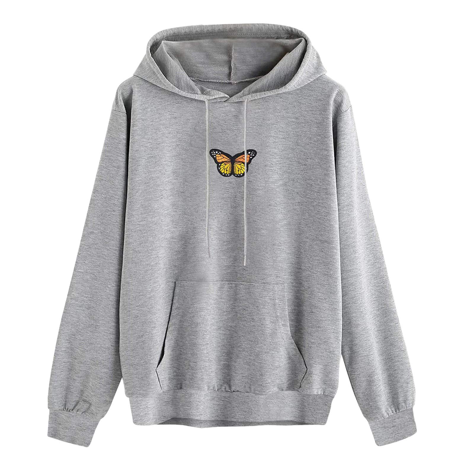 YUNDAN Women's Pullover Hoodie Sweatshirt with Pocket & Long Sleeve - Casual Tunic Top for Women | Perfect for Fall Layering, Outdoor Activities & Lounge Wear